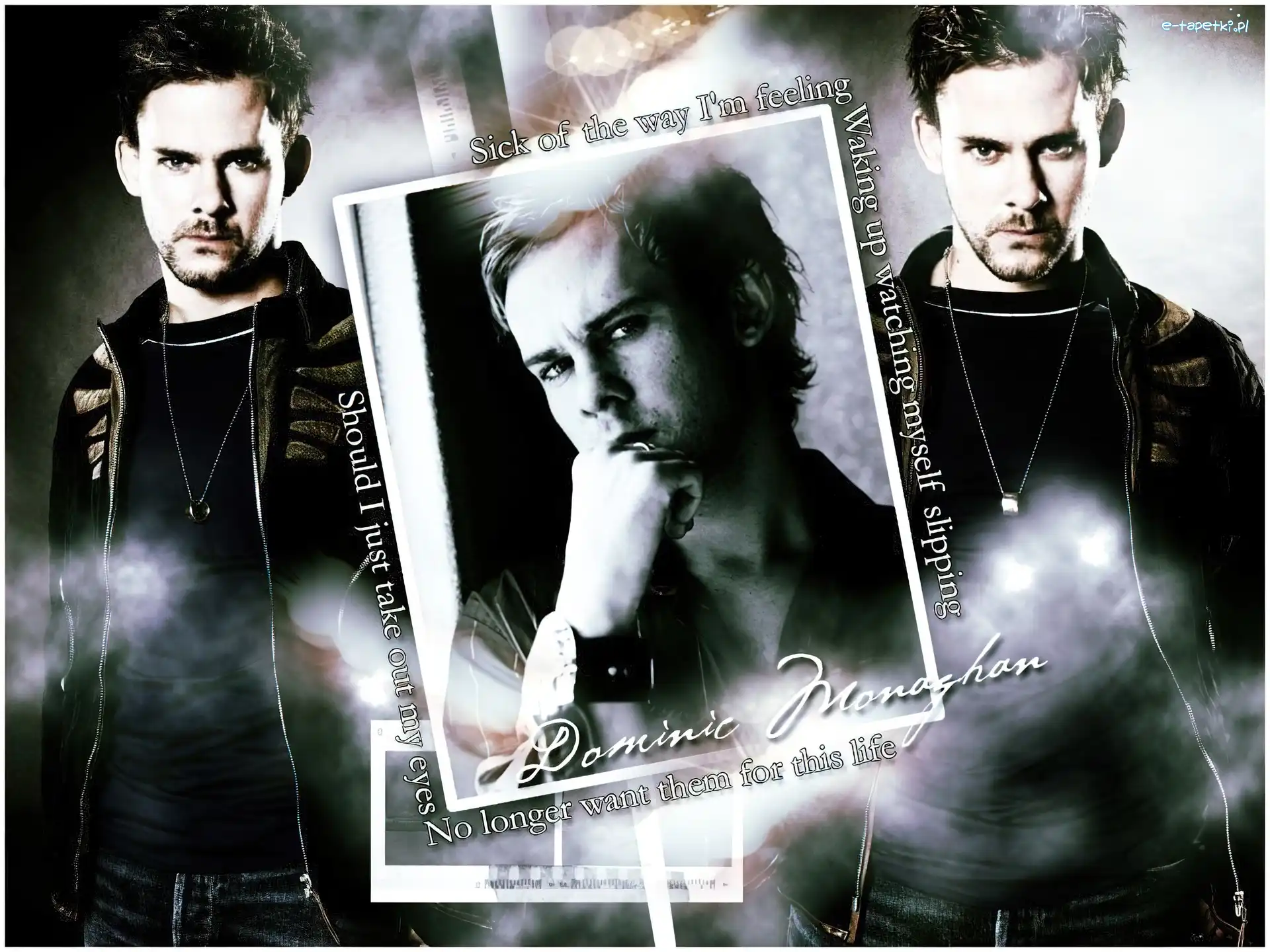 łańcuszek, czarny strój, Dominic Monaghan