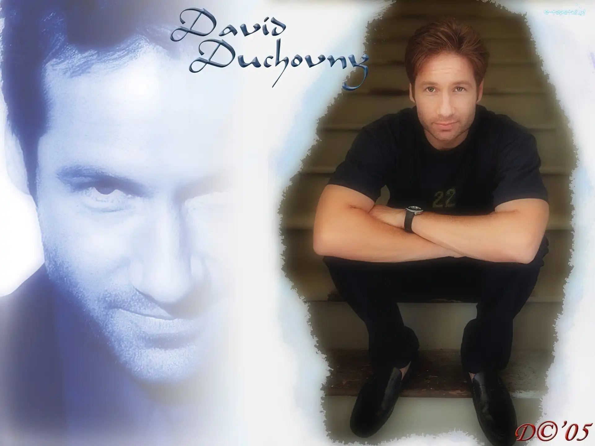 zegarek, czarny strój, David Duchovny