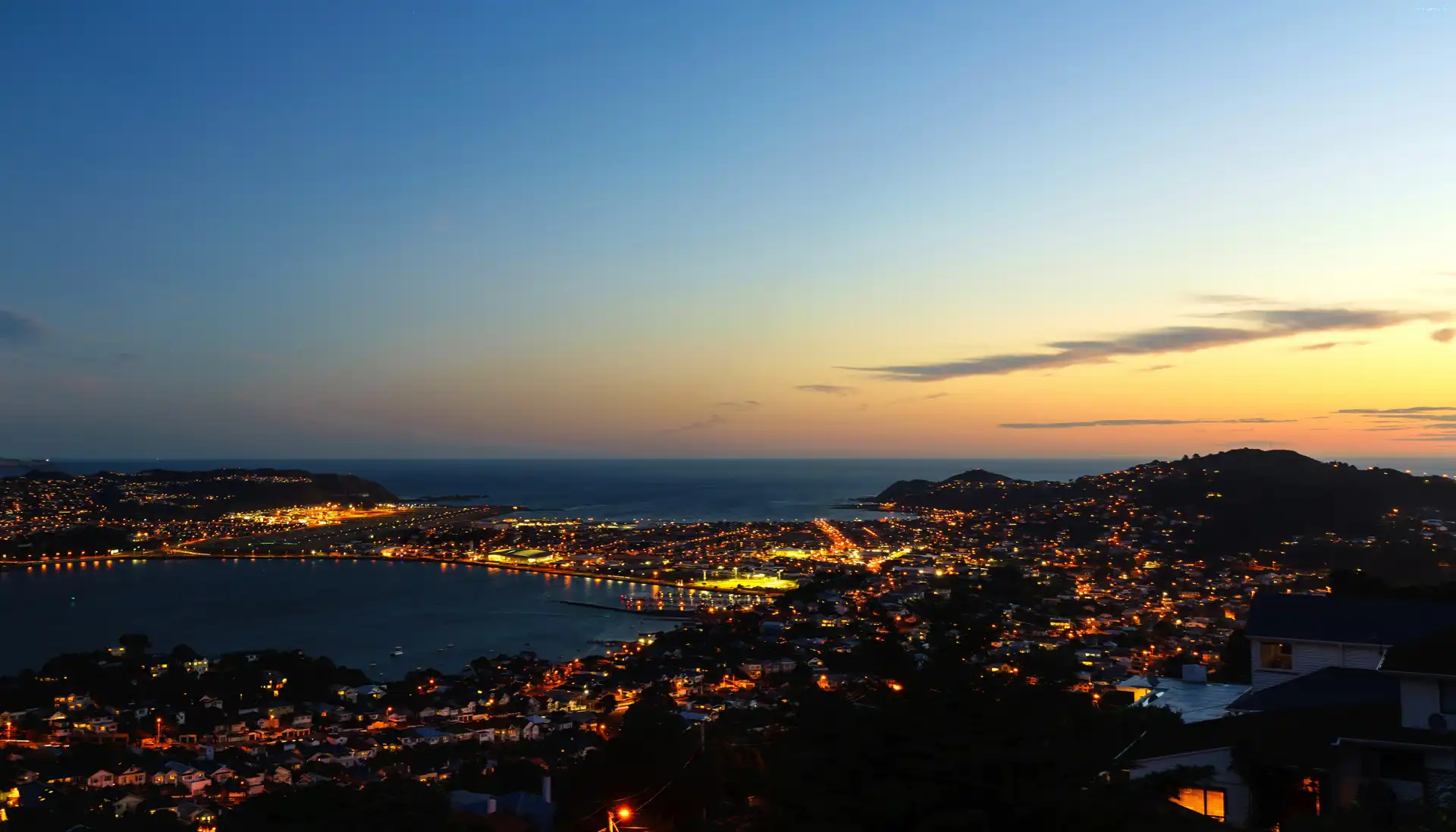 Nowa Zelandia, Noc, Miasto, Wellington