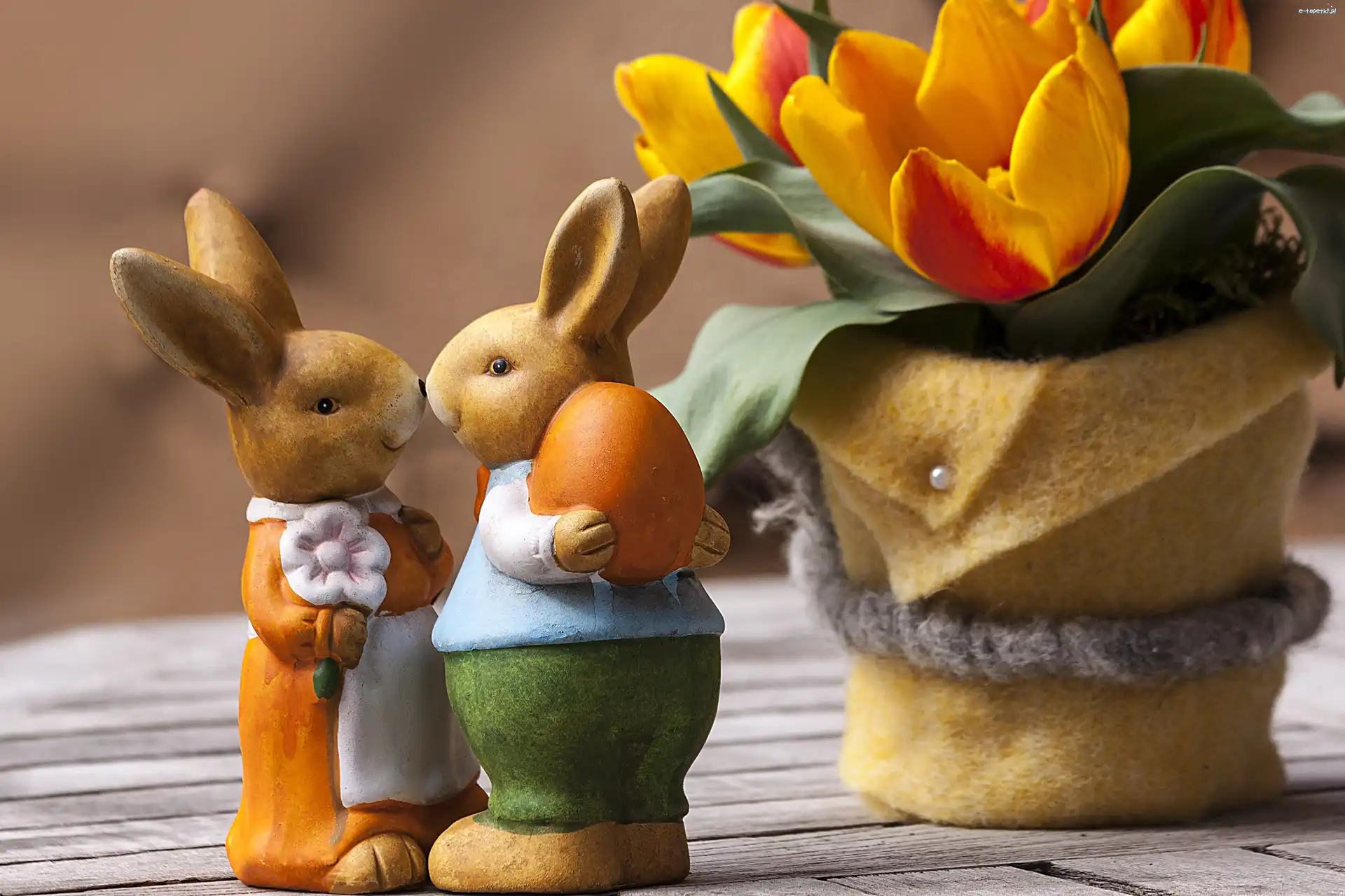 Figurki, Tulipany, Wielkanoc, Zajączki