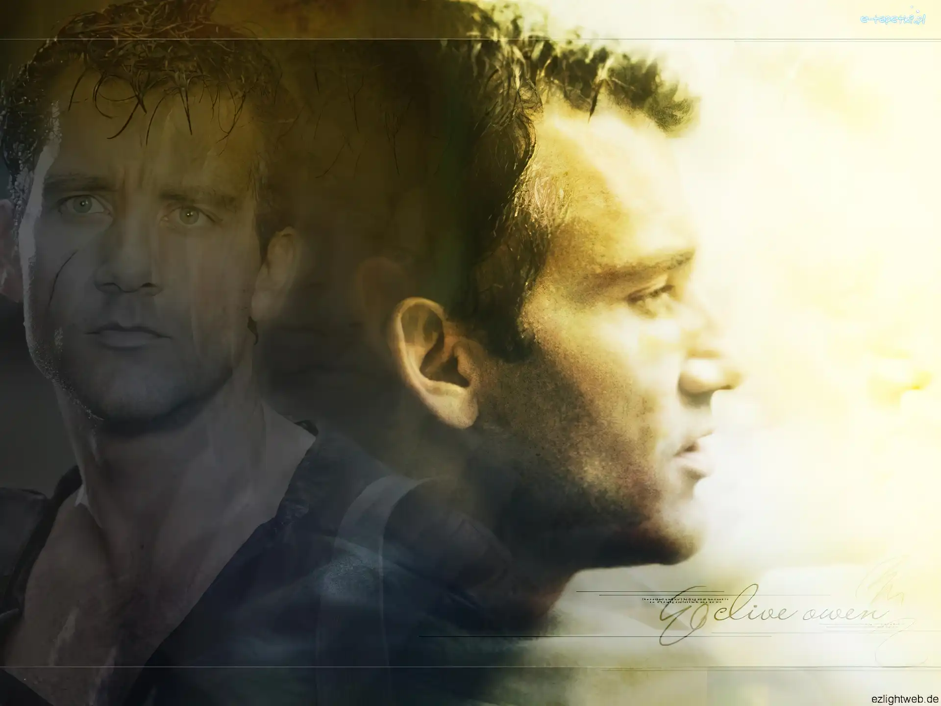 profil, twarz, Clive Owen