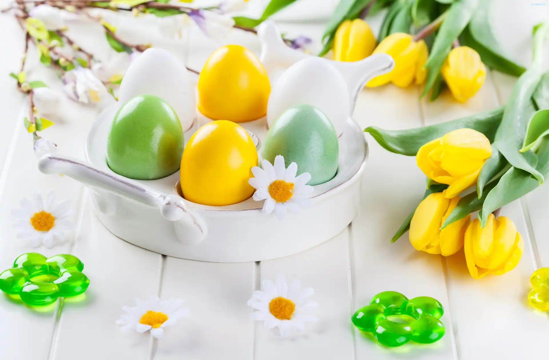 Tulipany, Żółte, Pisanki