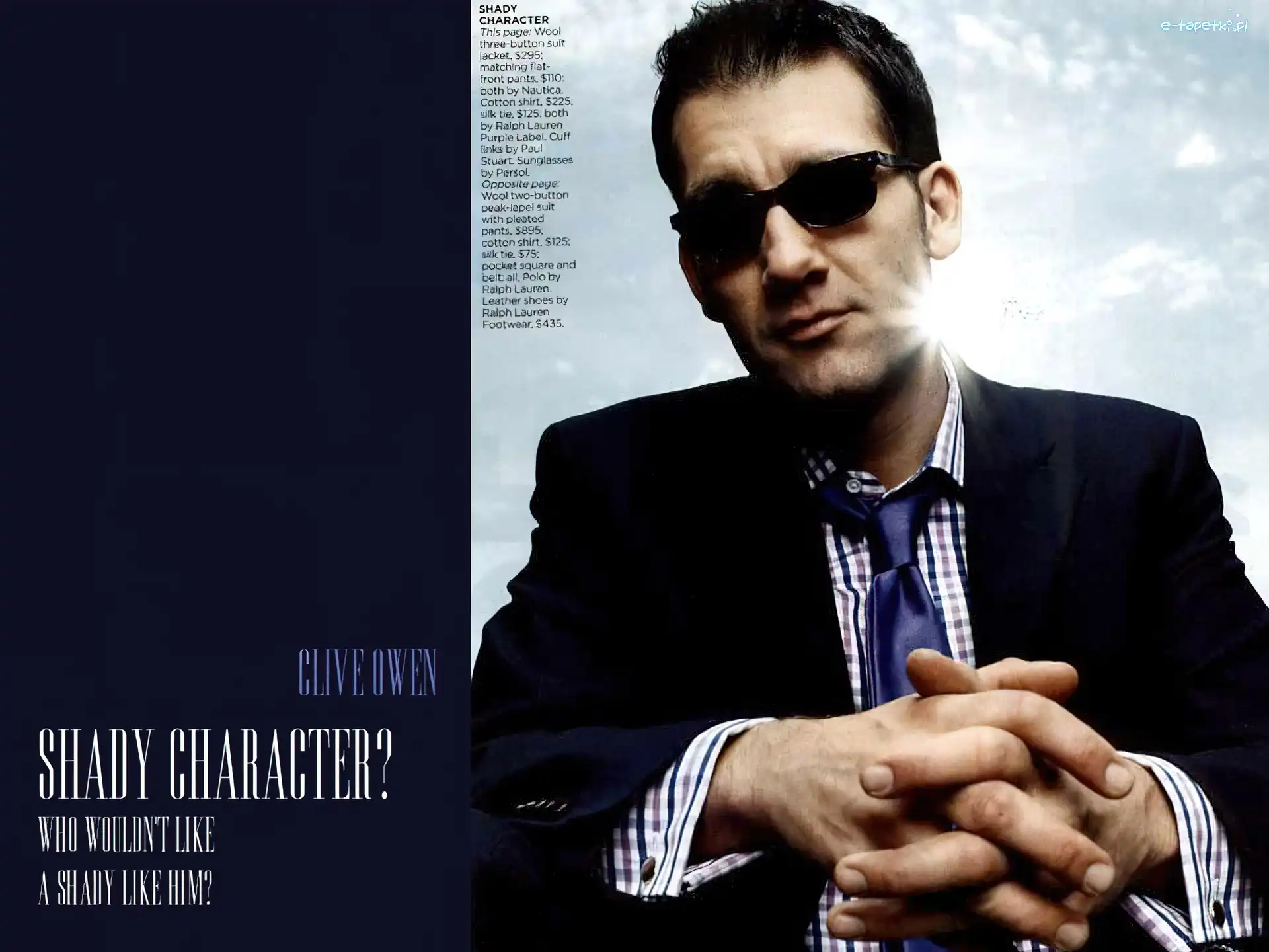krawat, okulary, Clive Owen