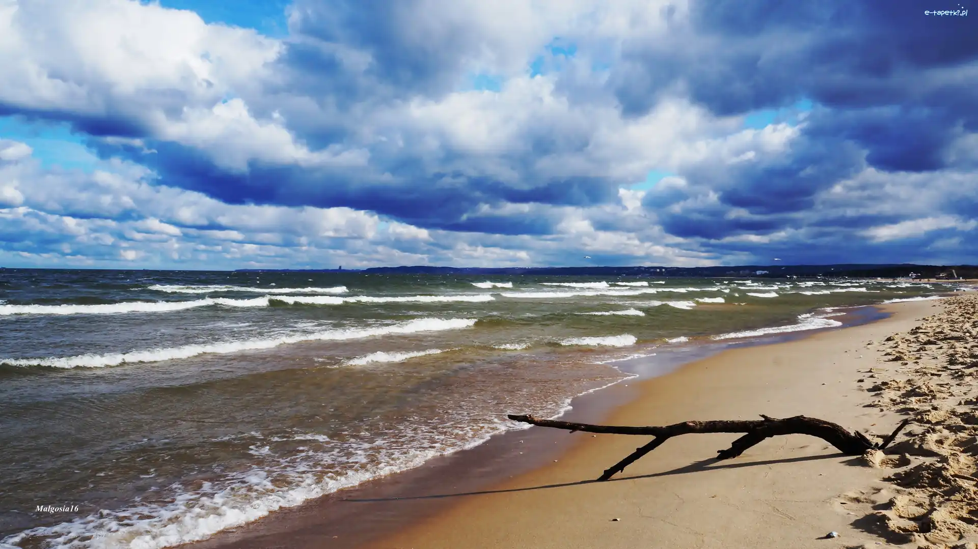 Plaża, Fale, Morze, Piasek, Chmury