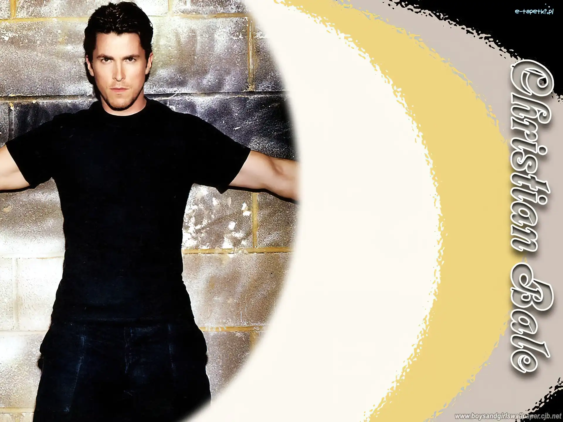 czarny t-shirt, Christian Bale