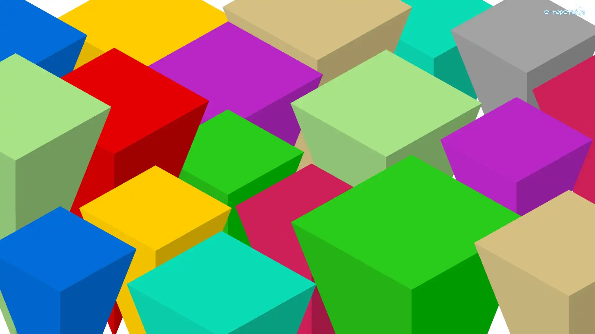 3D, Klocki, Kolorowe, Grafika