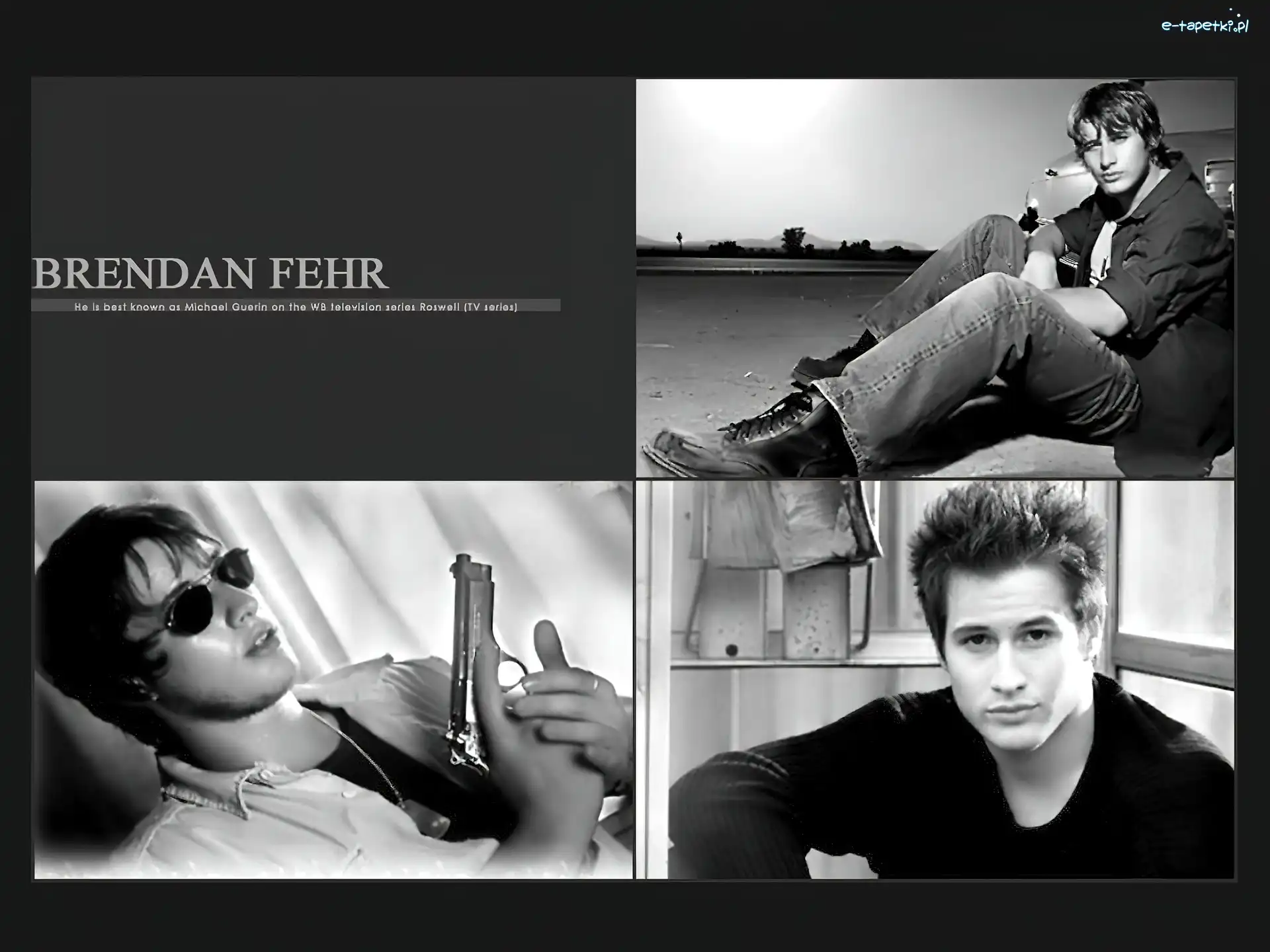 okulary, pistolet, Brendan Fehr