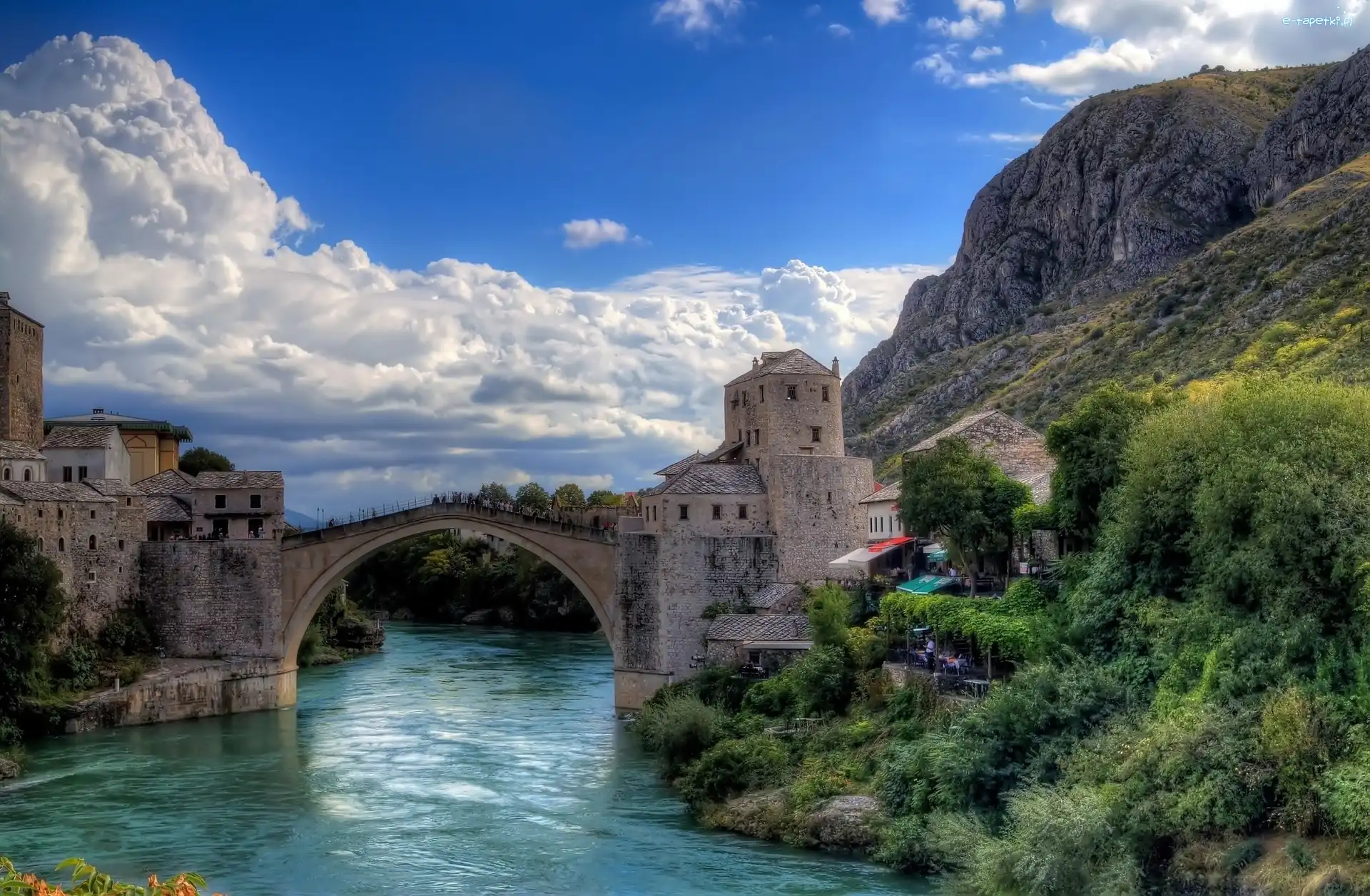 Bośnia i Hercegowina, Rzeka Neretwa, Mostar, Góry, Most
