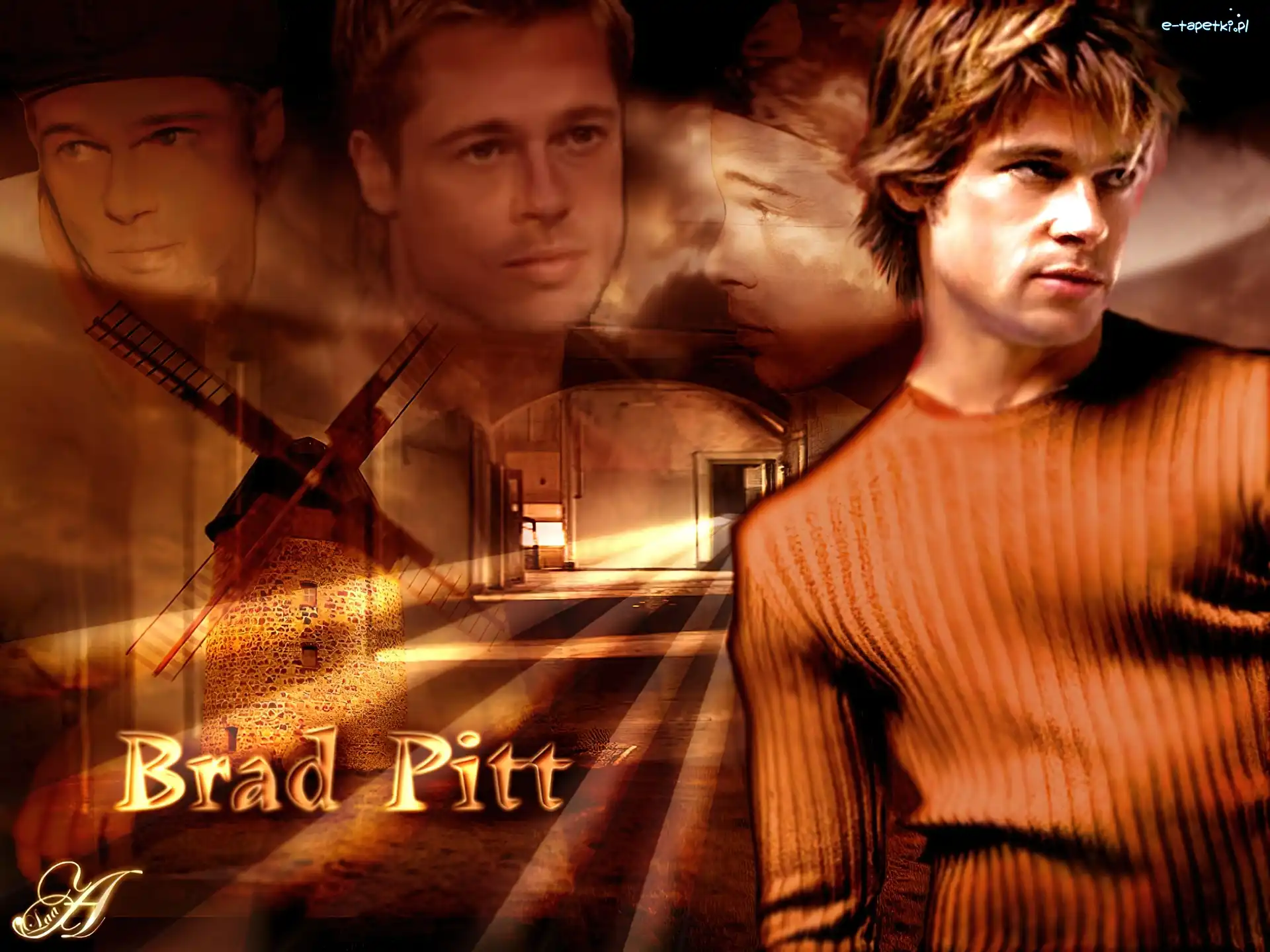 sweterek, wiatrak, Brad Pitt