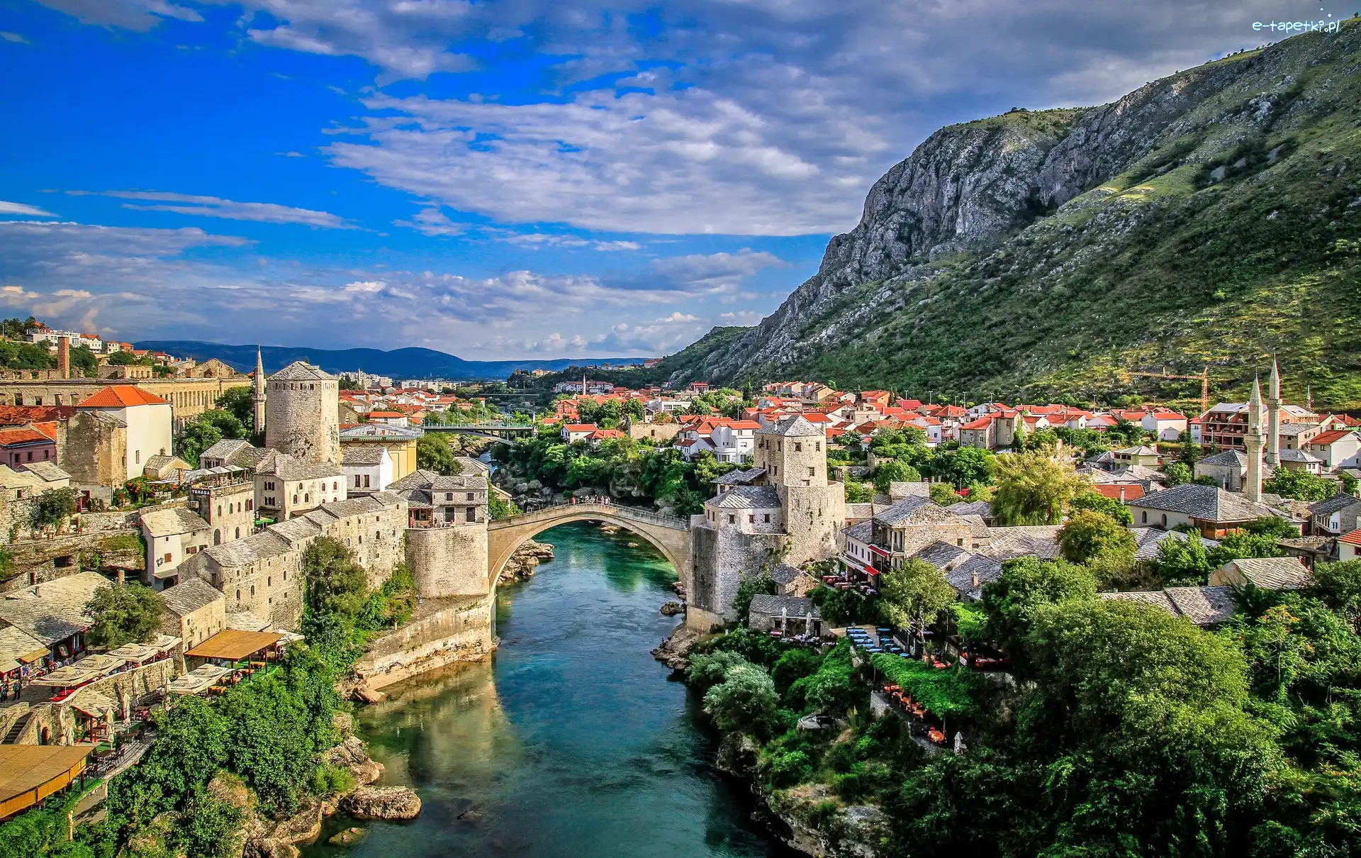 Bośnia i Hercegowina, Rzeka Neretwa, Mostar, Góry, Most