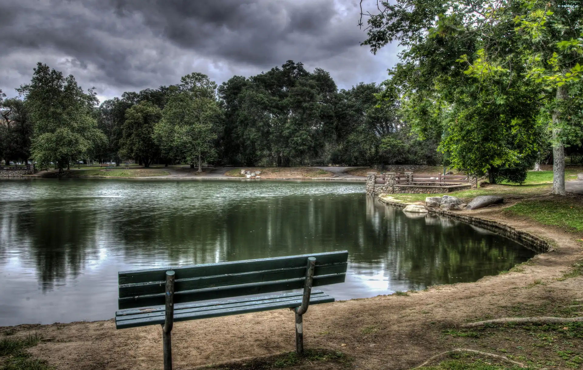 Park, HDR, USA, Ławka