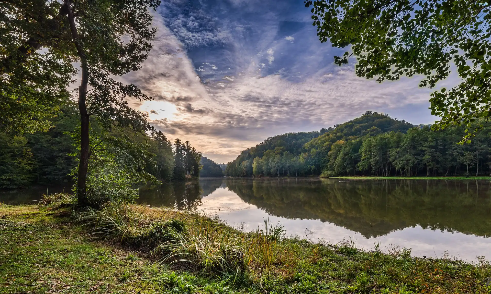 Las, Chmury, Jezioro