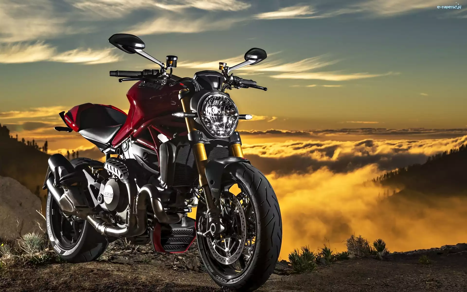 Ducati, Słońca, Zachód, Motocykl