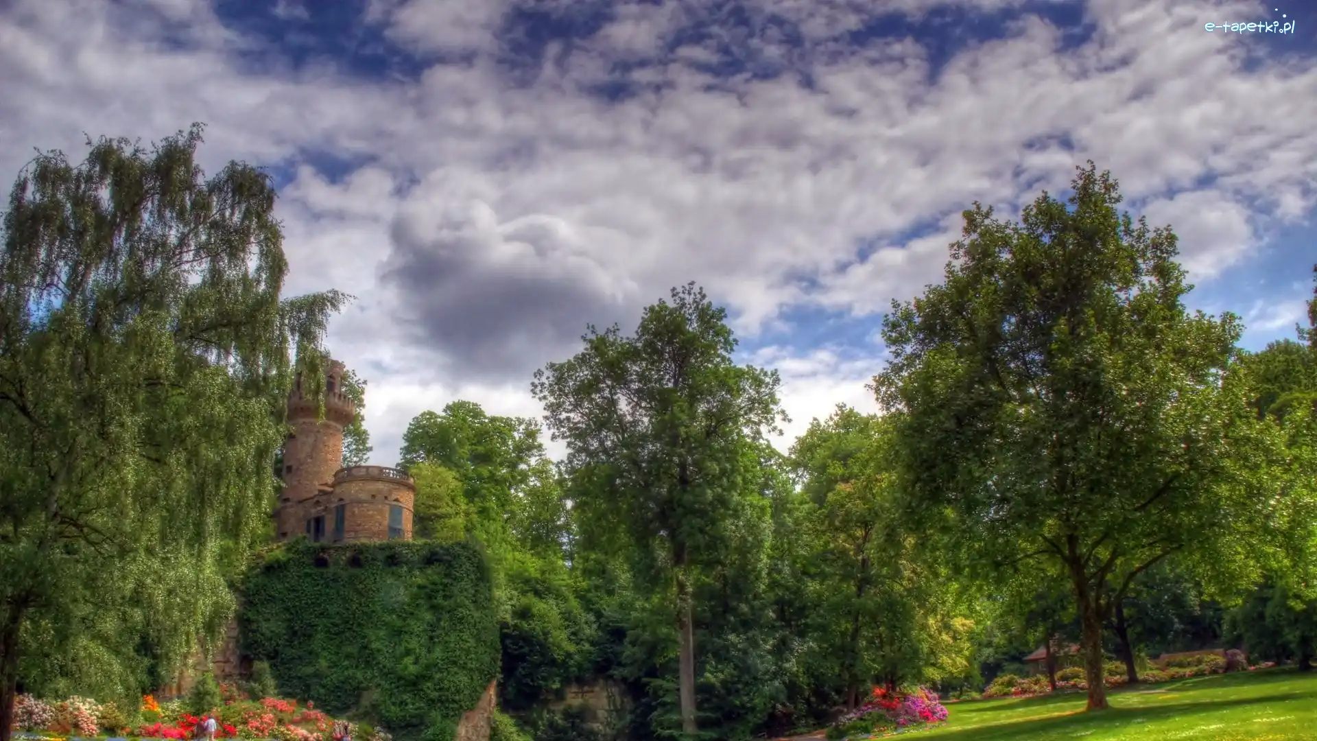 Park, HDR, Niemcy, Zamek