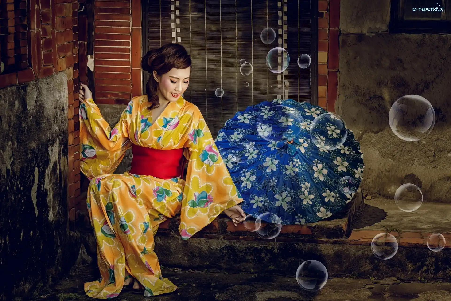 Parasolka, Kimono, Azjatka