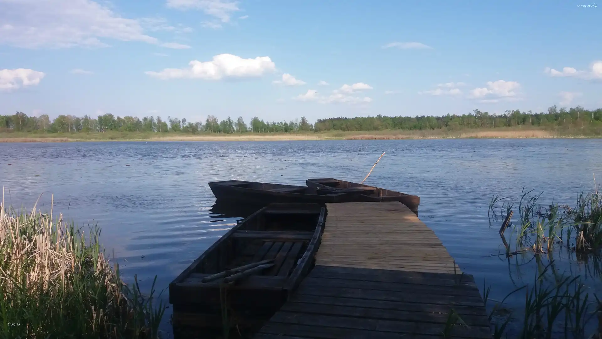 Łódki, Pomost, Jezioro
