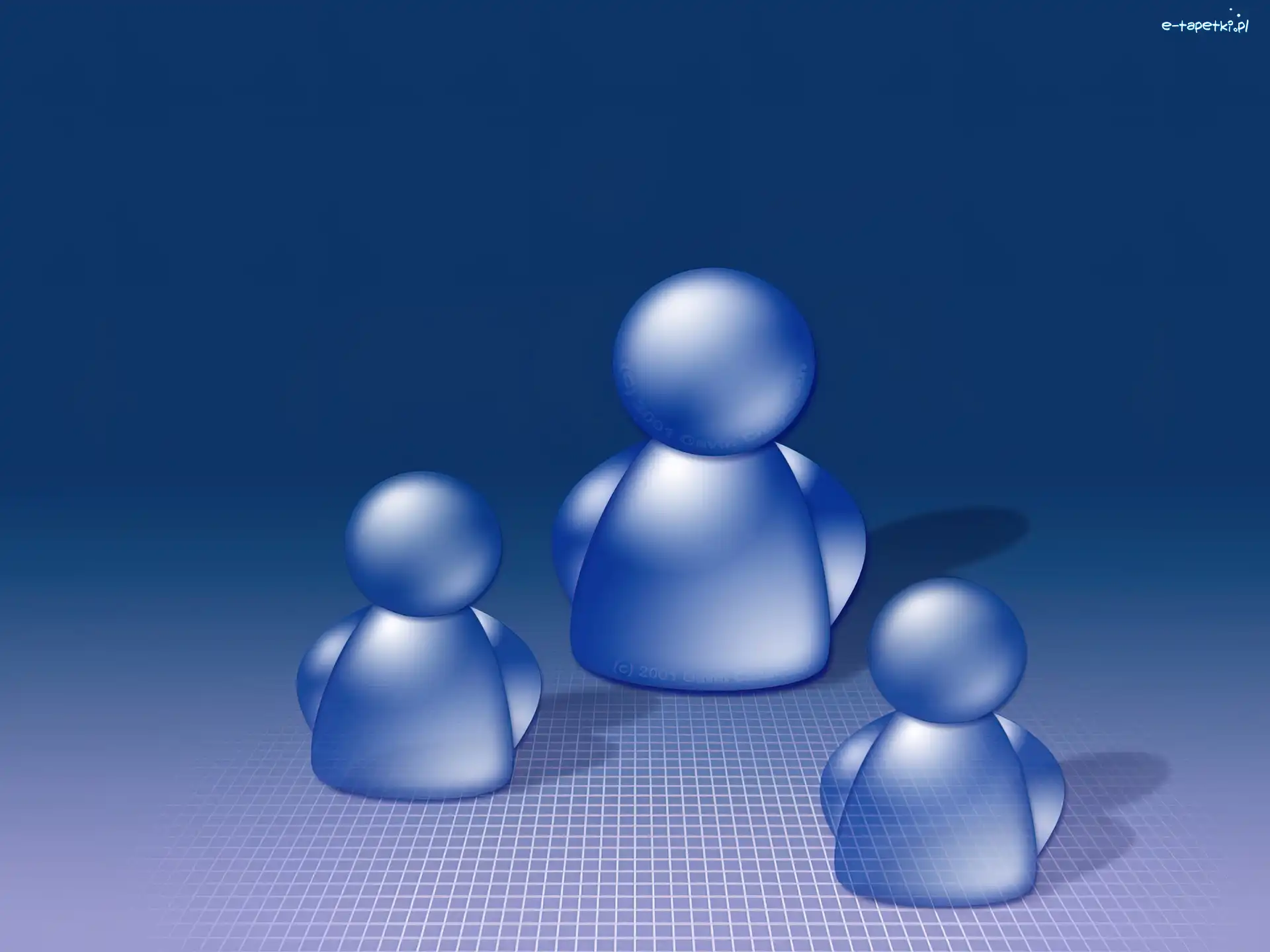 Wektorowa, pionki, niebieskie, 3D