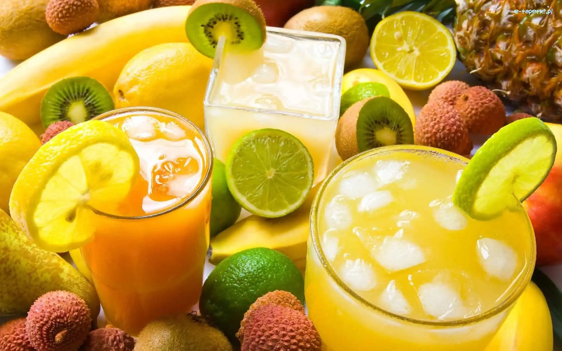 Cytryna, Liczi, Limonka, Kiwi, Lód, Soki