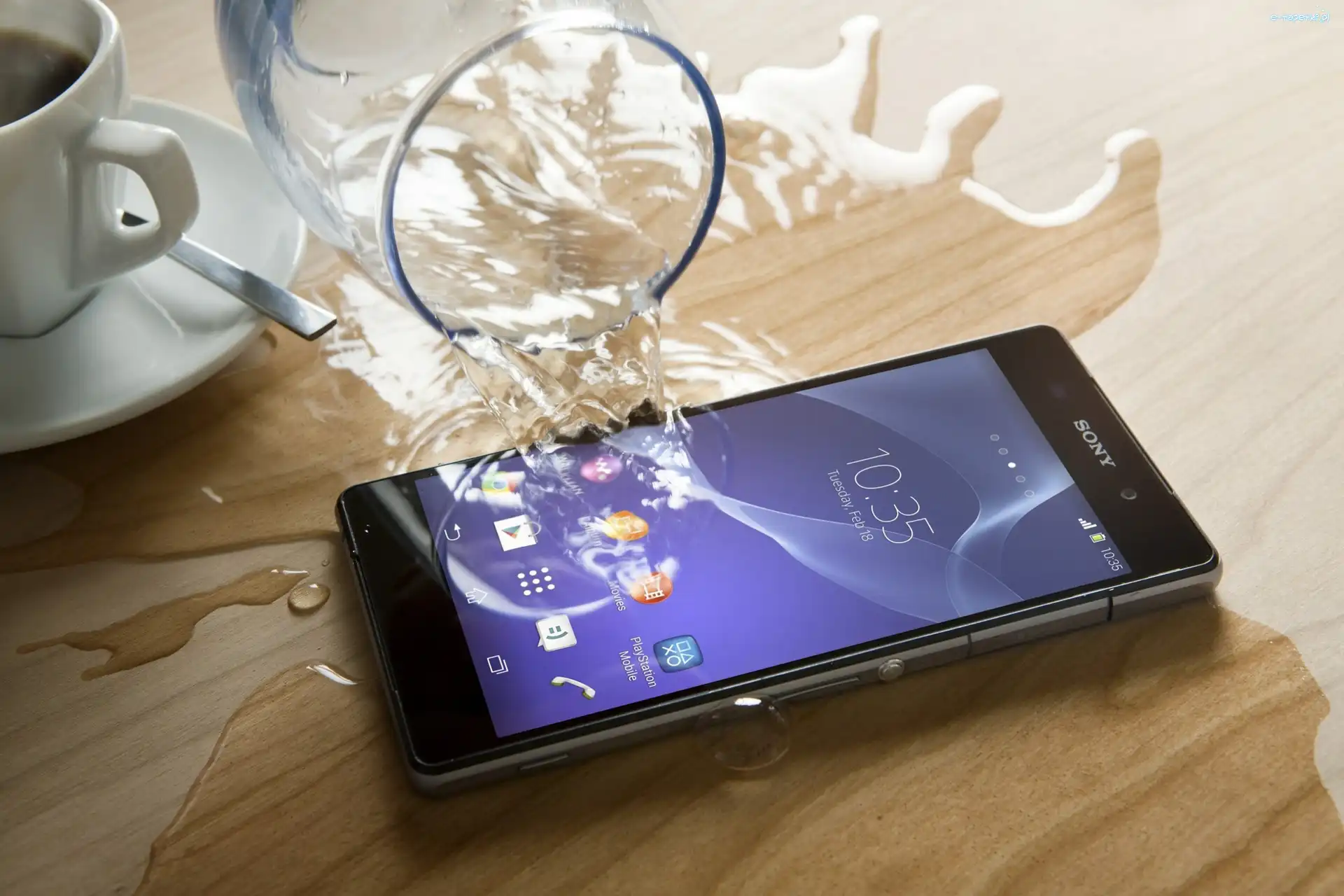 Sony, Woda, Xperia, Telefon