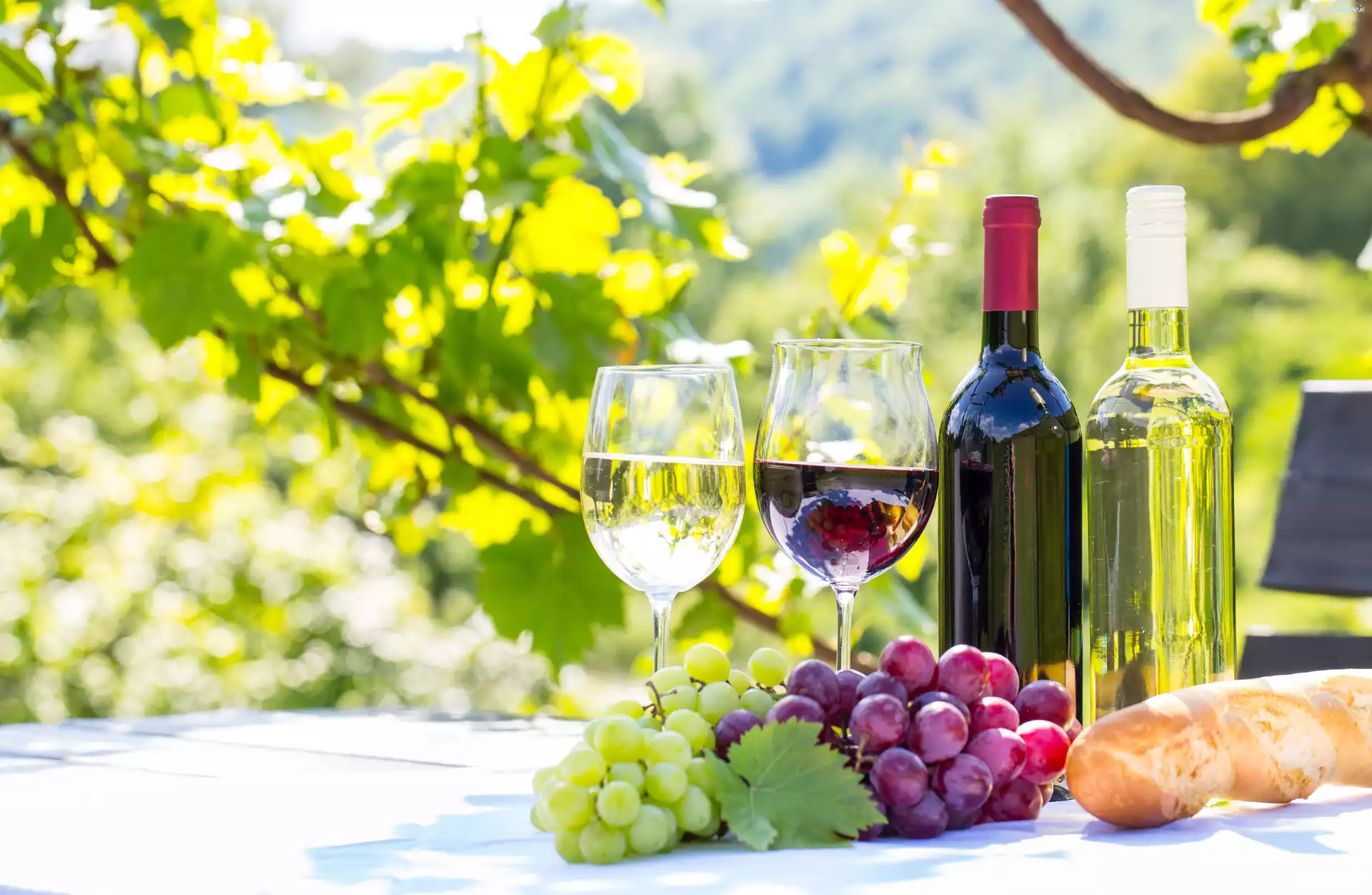 Winogrona, Kieliszki, Wino