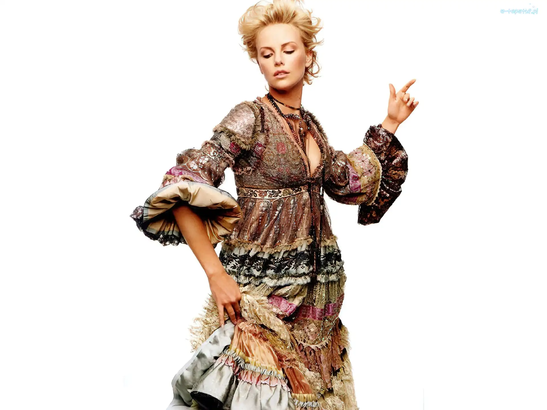 suknia, kolorowa, Charlize Theron