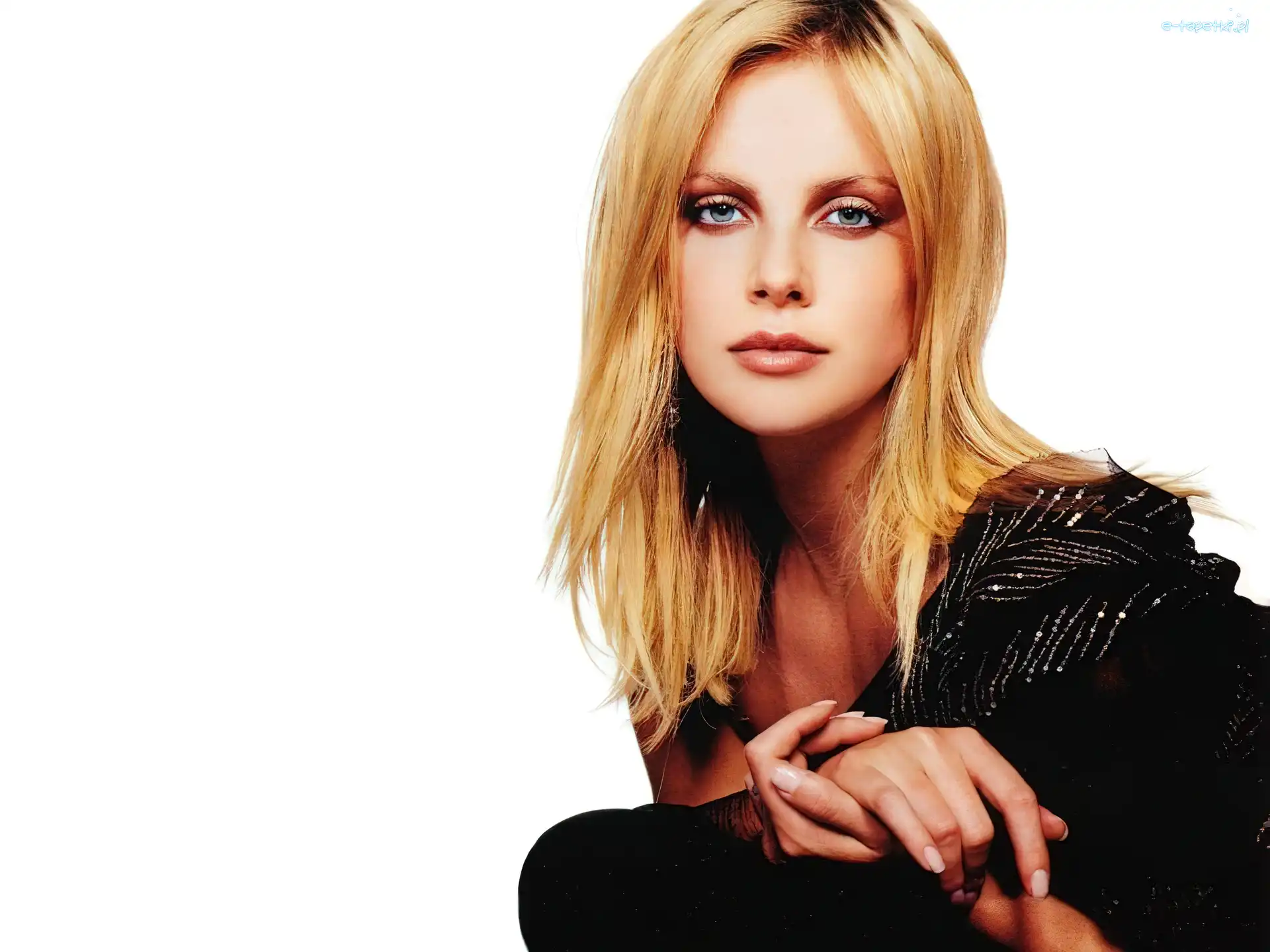 oczy, błękitne, Charlize Theron
