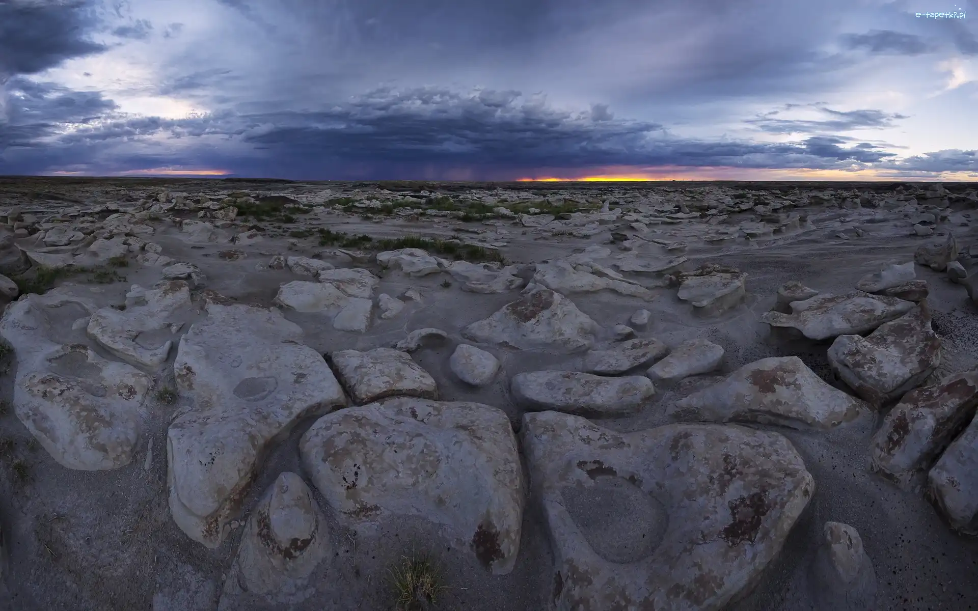 Bisti Badlands, Skały, New Mexico, Niebo, Kamienie