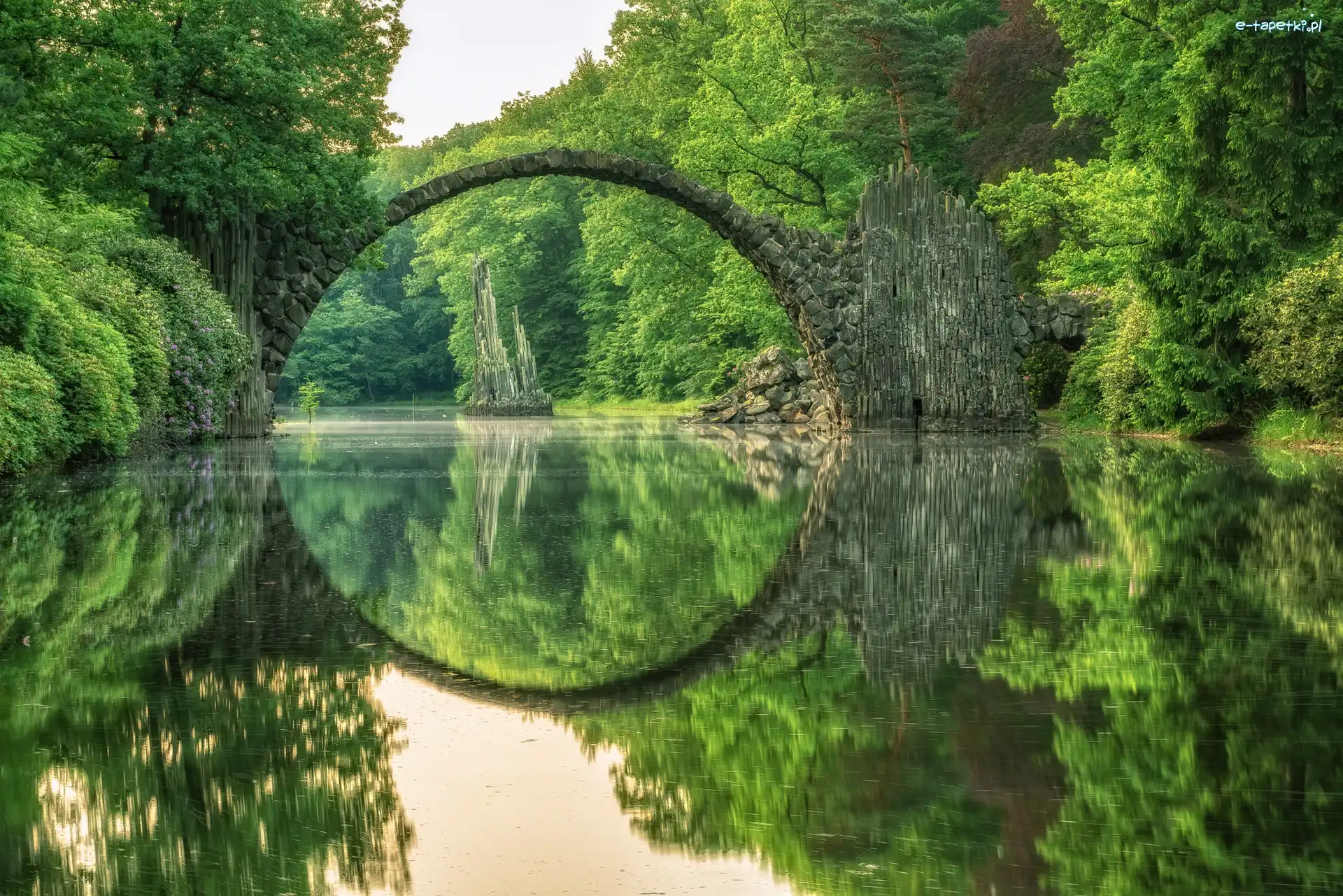 Niemcy, Kamienny, Jezioro Rakotz, Jezioro, Most