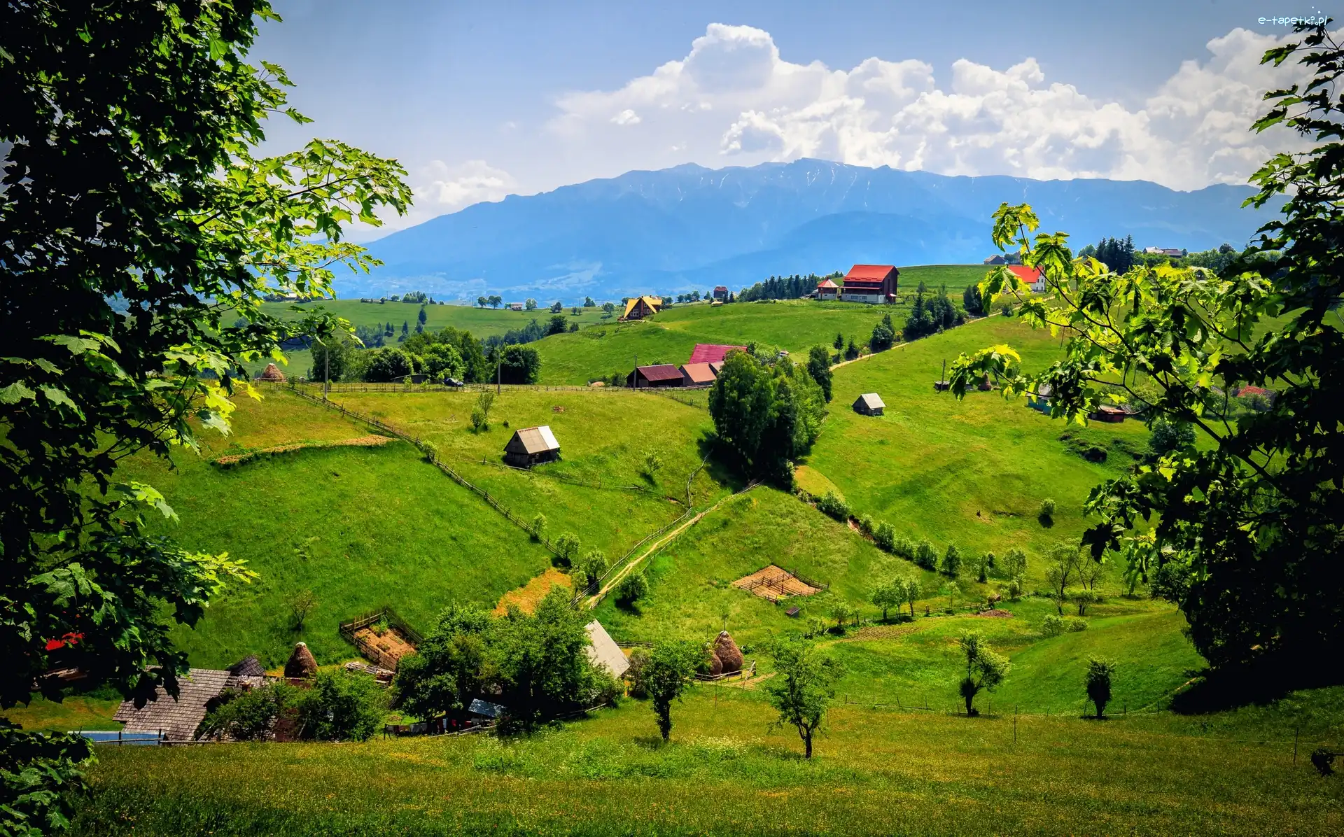 Góry, Wieś, Zabudowania, Wzgórza