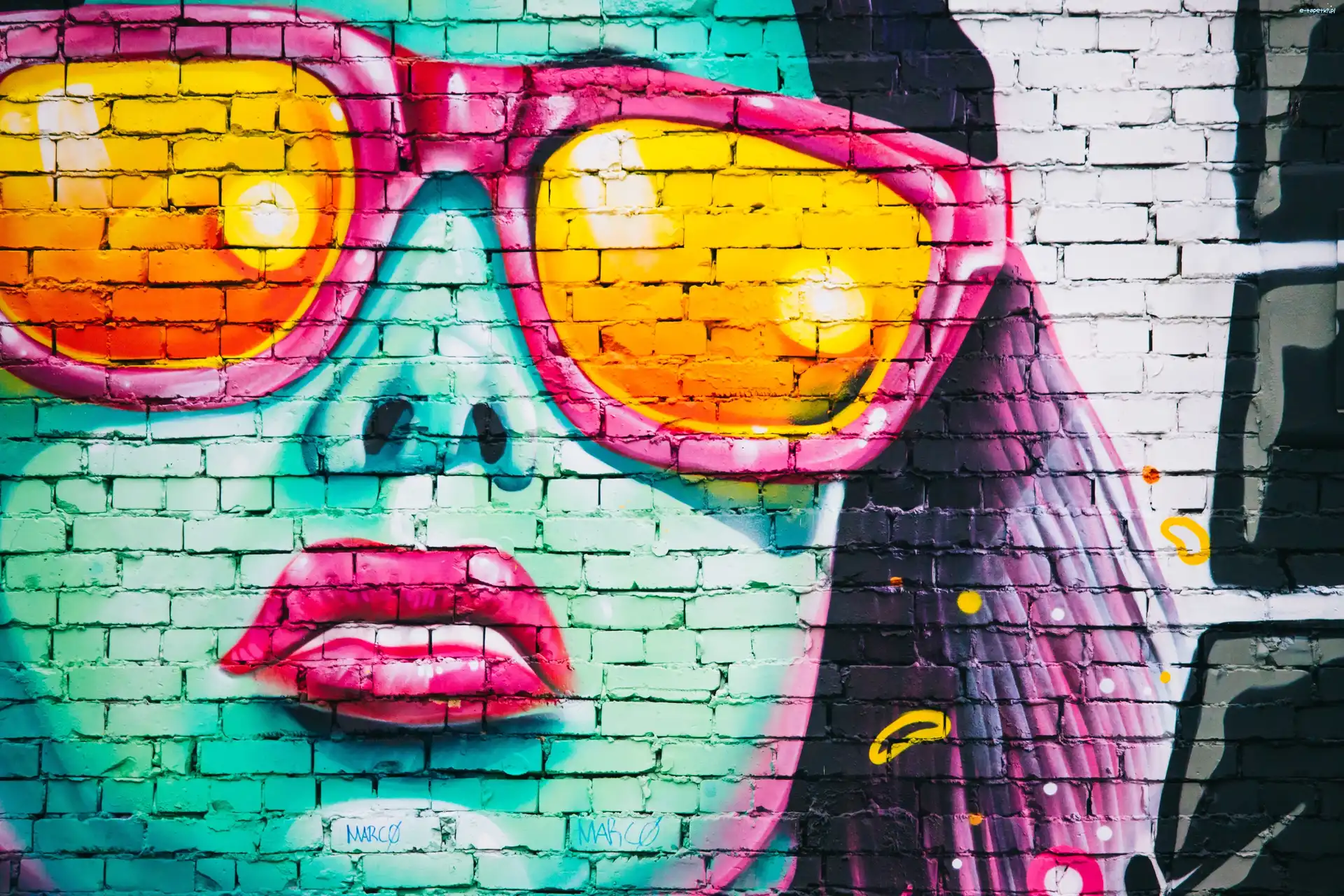 Okulary, Kobieta, Street art