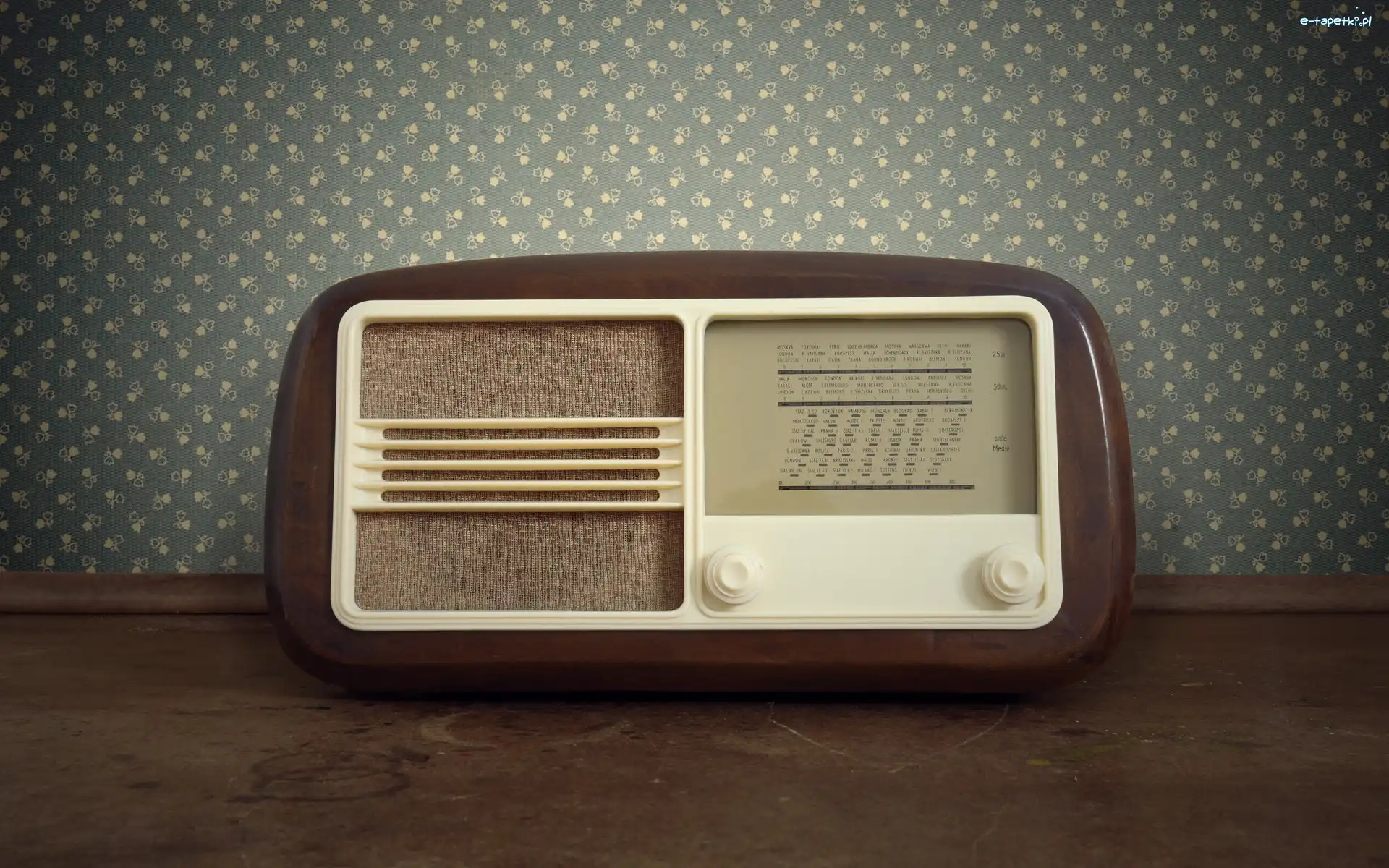 Radio, Stare, Retro, Tapeta, Ściana
