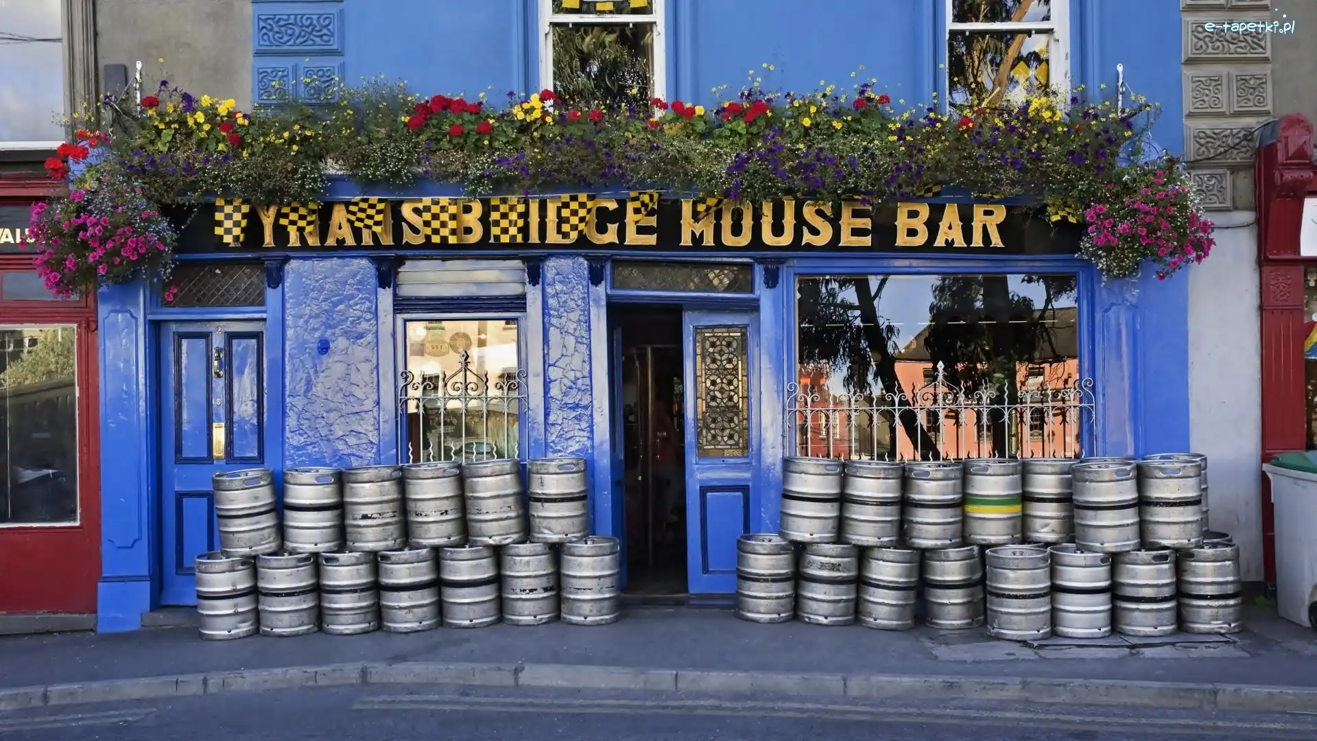 Kwiaty, Beczki, Piwa, Pub, Irlandzki, Dekoracyjne, Budynek