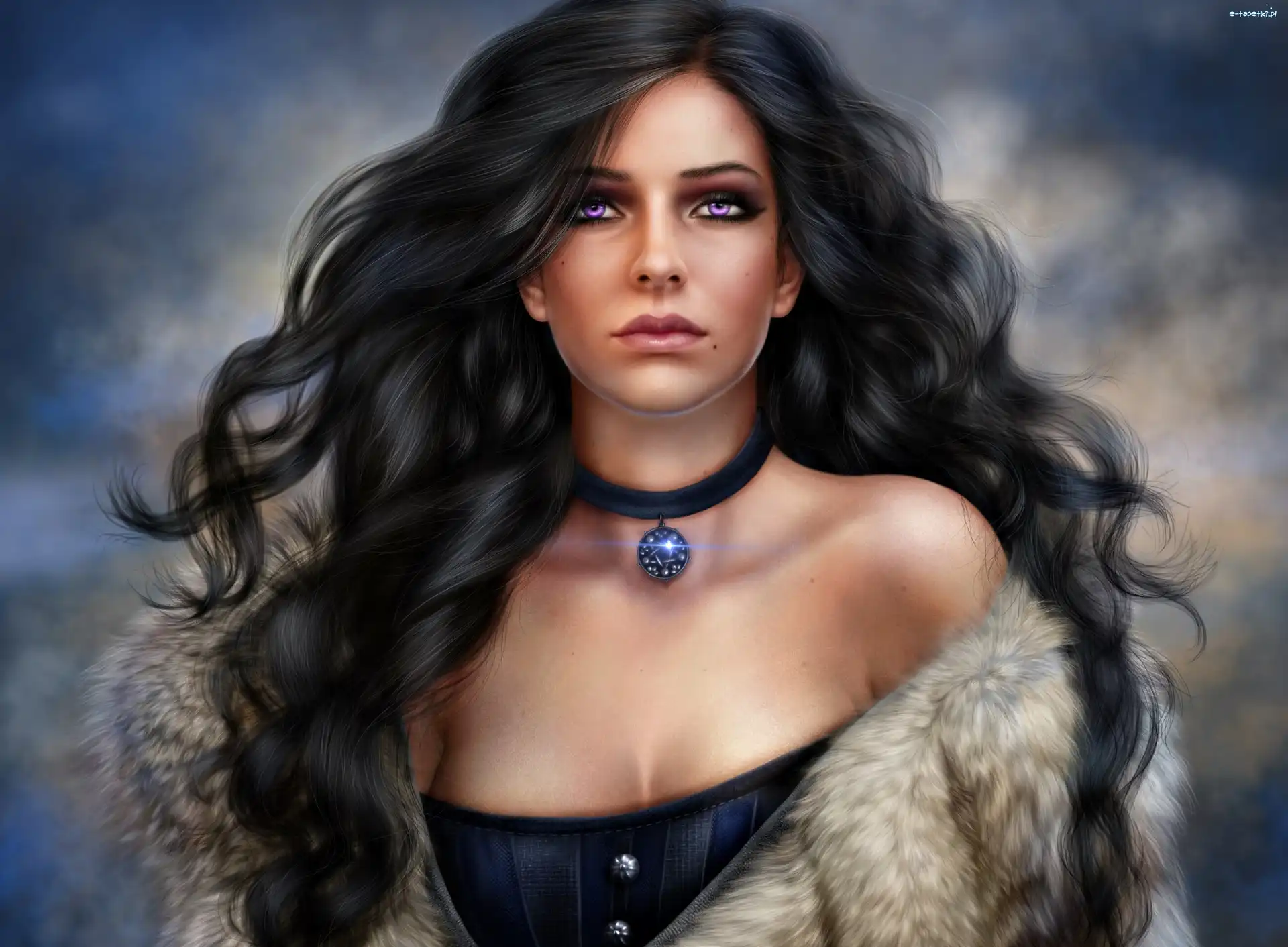 Kobieta, Grafika, Brunetka, Smutna