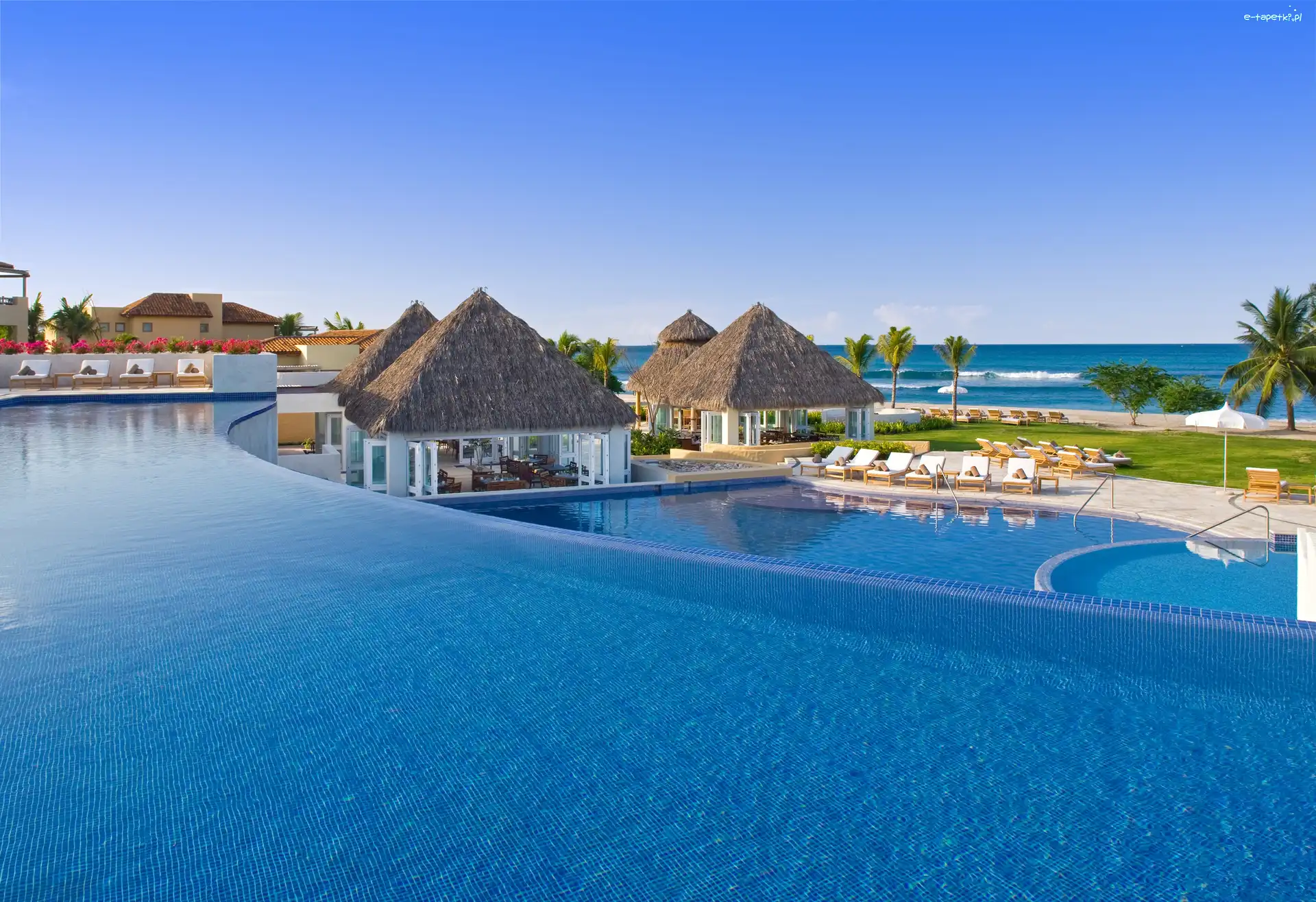 Wakacje, Kurort, Plaża, Meksyk, Punta Mita, Ocean, Basen