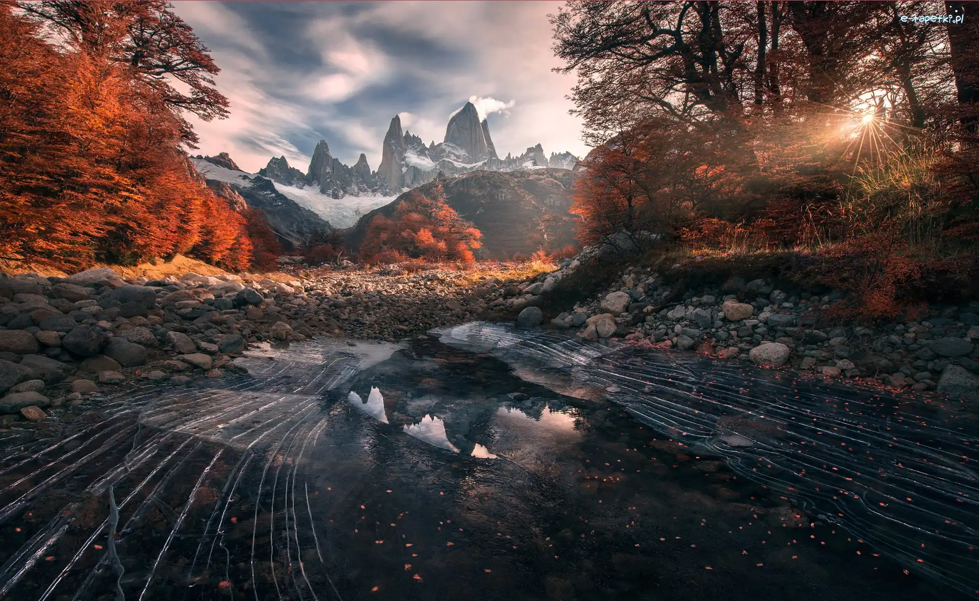 Jesień, Szczyt Fitz Roy, Góry, Argentyna, Patagonia