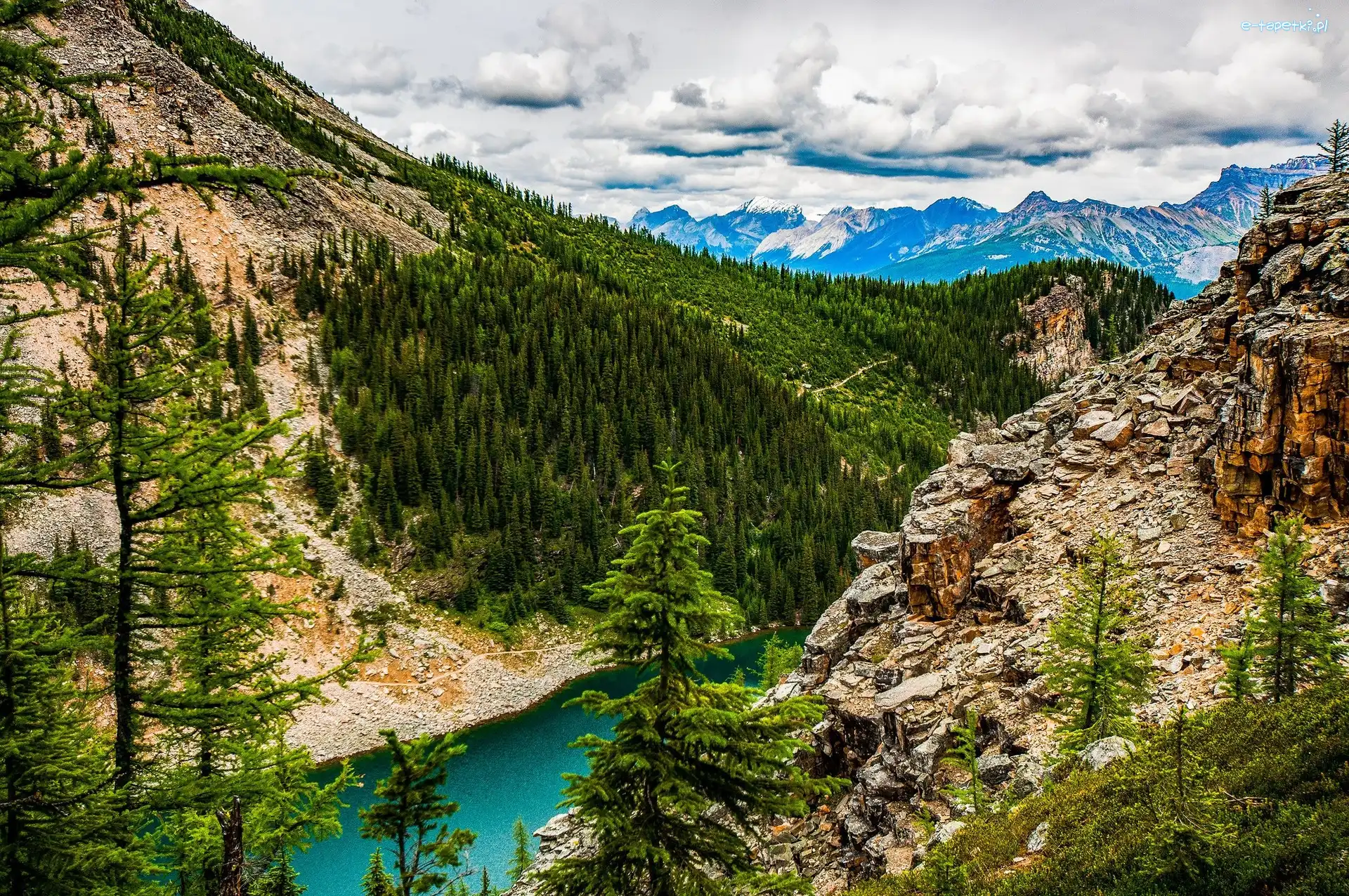 Jezioro, Chmuy, Las, Kanion