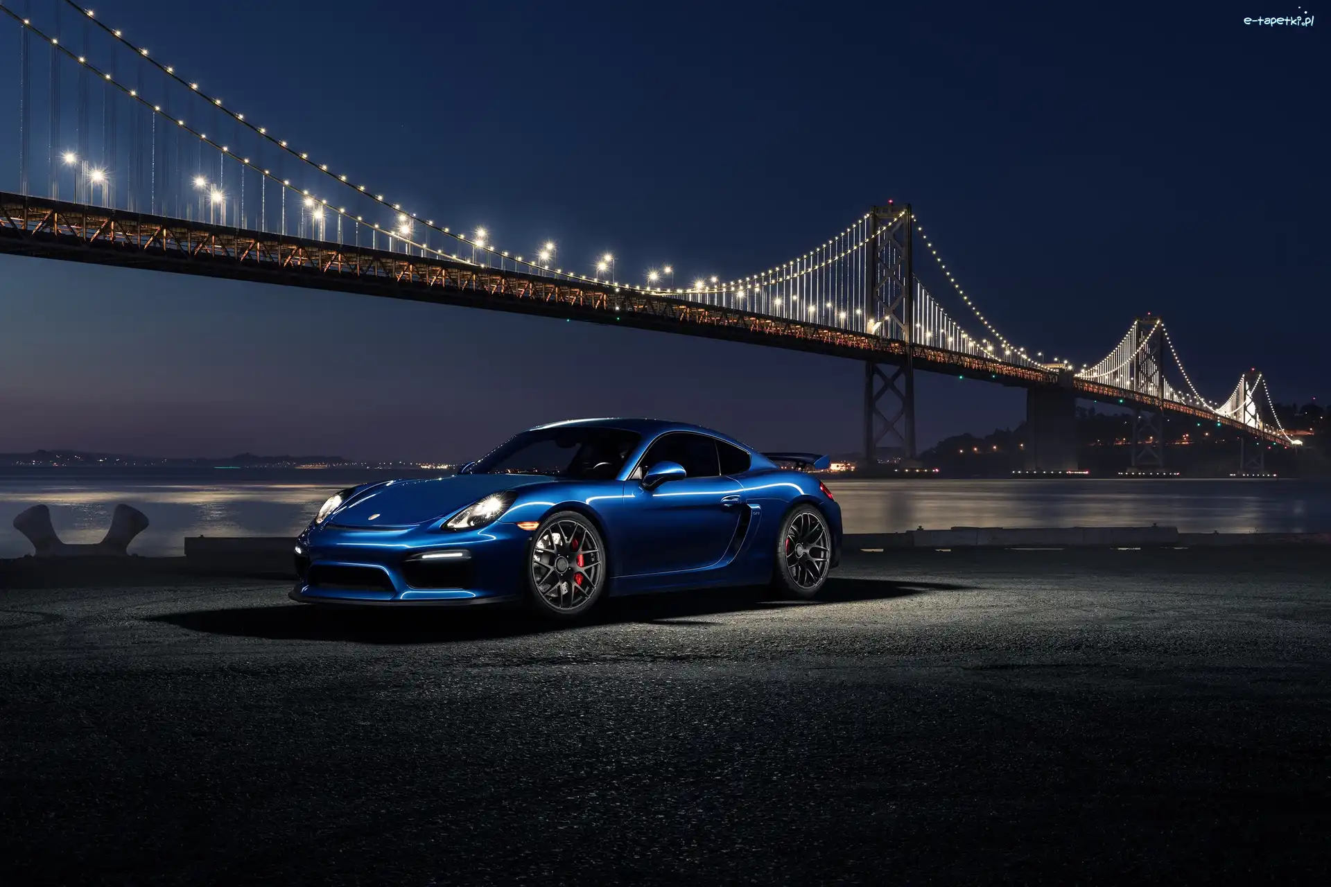 Most, 911, GT4, Noc, Porsche, Niebieskie