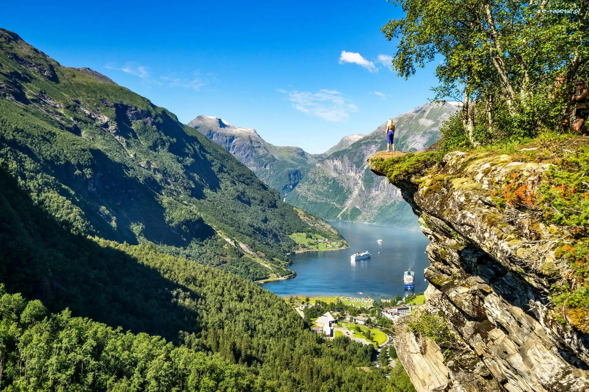 Fiord Geirangerfjorden, Statek, Góry, Norwegia