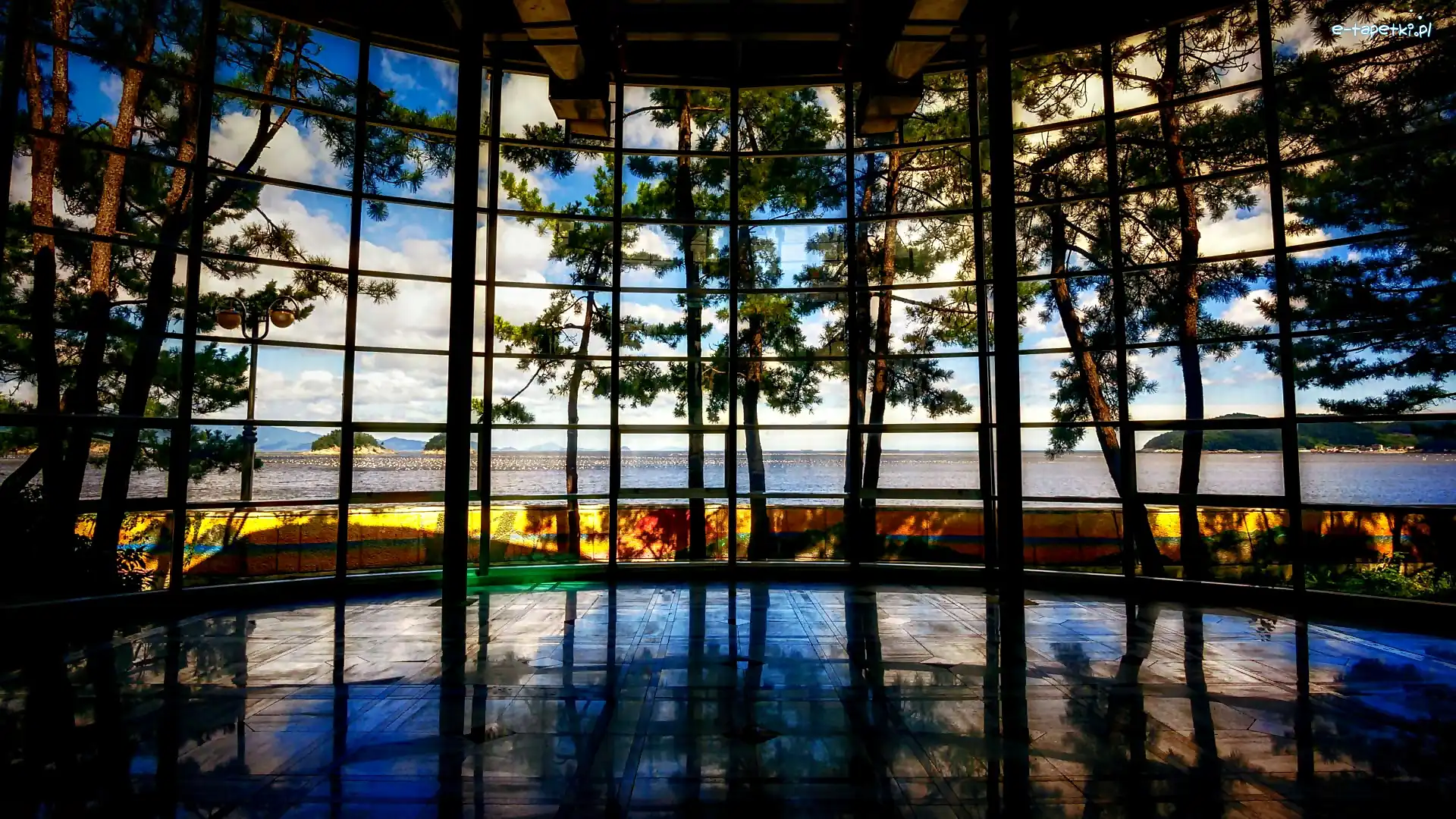 Weranda, Muzeum, Widokowa, Krajobraz, Korea Południowa, Yeosu