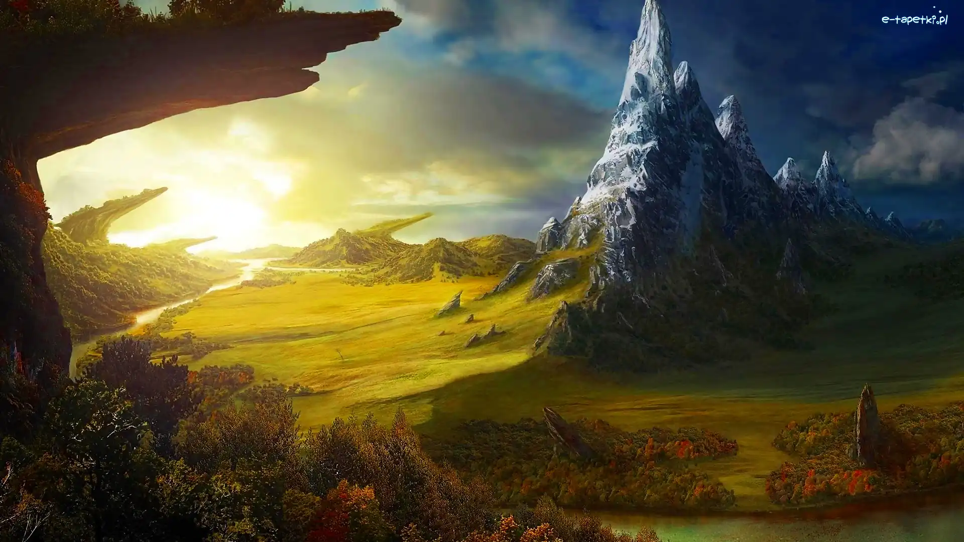 Góry, Słońca, Wschód, Fantasy