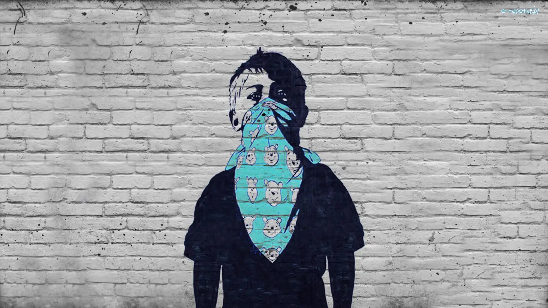 Chustka, Mur, Chłopiec, Street art, Ściana, Mural