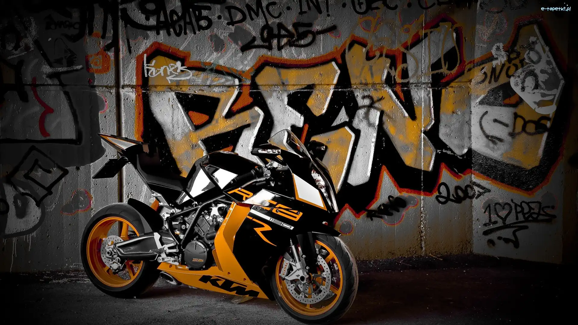 Graffiti, Ściana, Motocykl