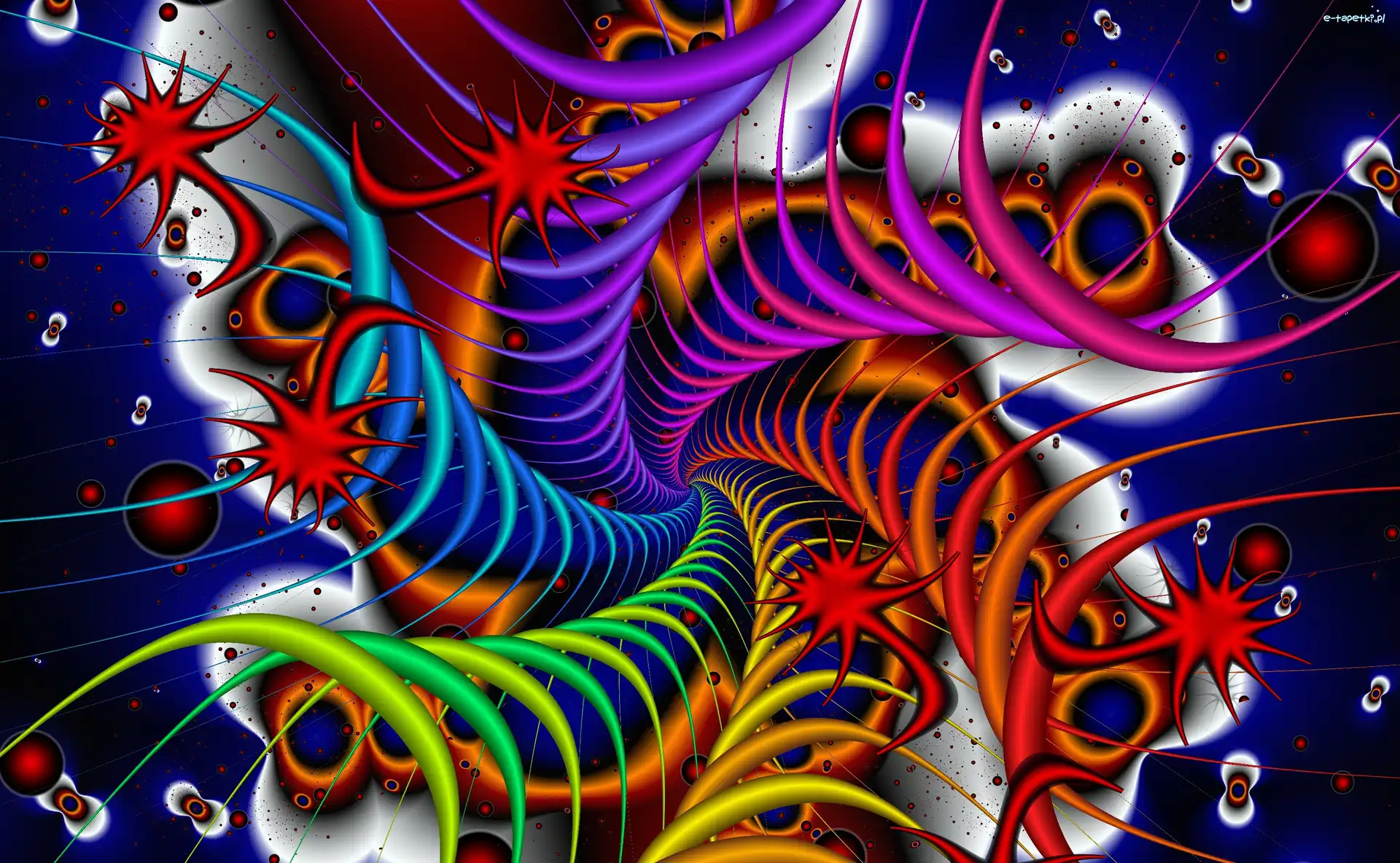 Abstrakcja, Spirale, Kolorowe