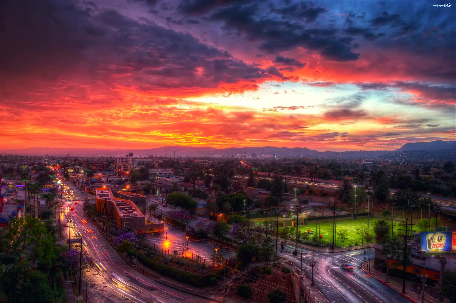 Los Angeles, Noc, USA, HDR, Droga