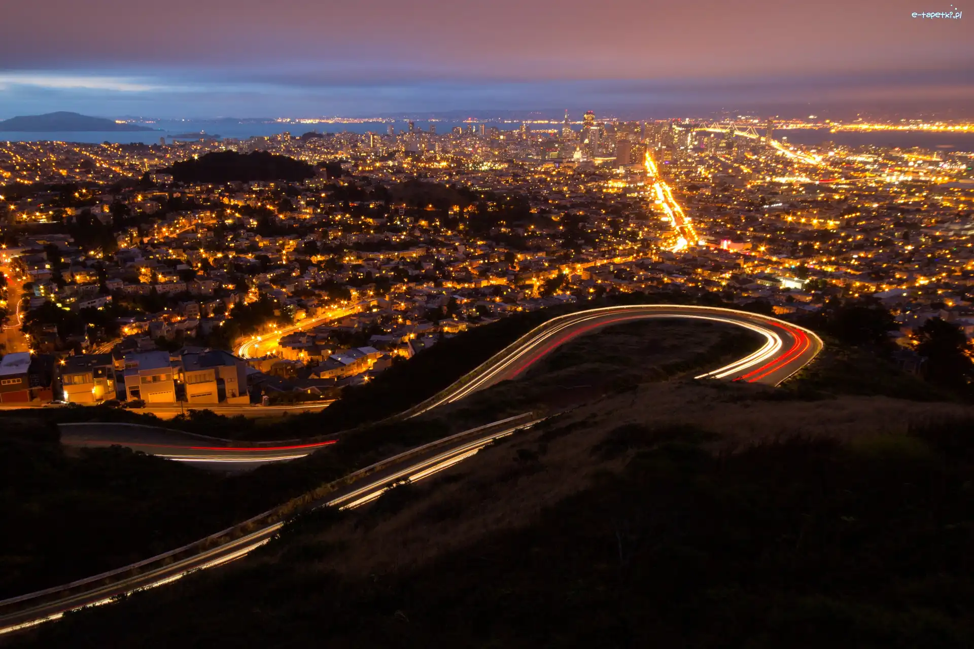 Miasto, USA, Noc, San Francisco