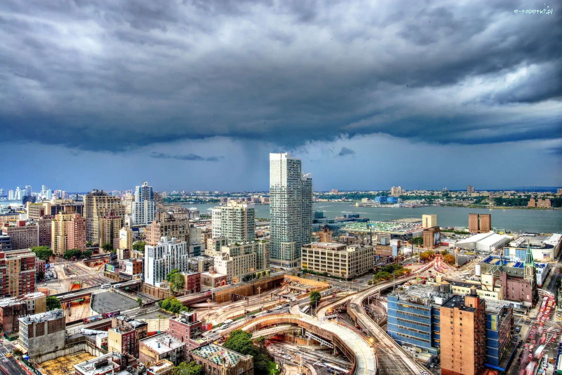 Manhattan, Miasto, Dom, Rzeka, Nowy Jork, USA