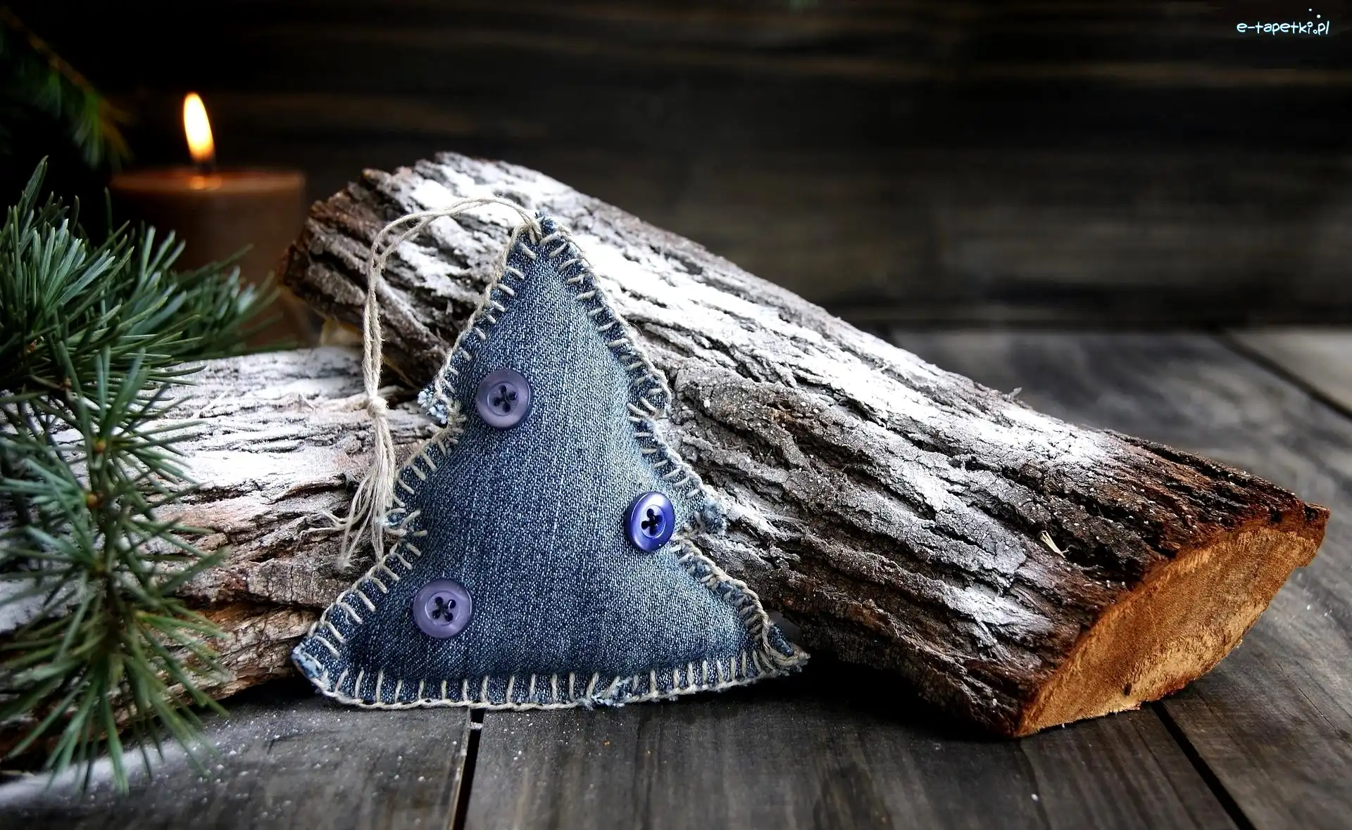 Świeca, Choinka, Kłody, Boże Narodzenie, Jeans