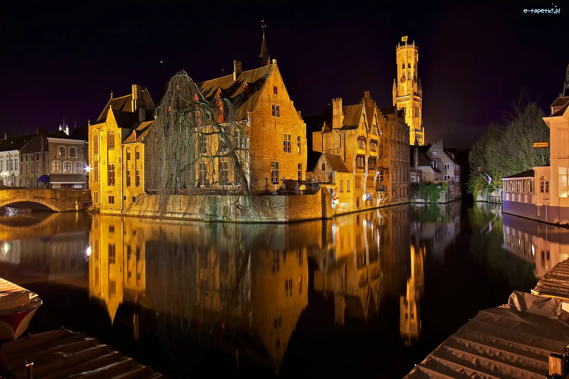 Noc, Kanał, Belgia, Miasto