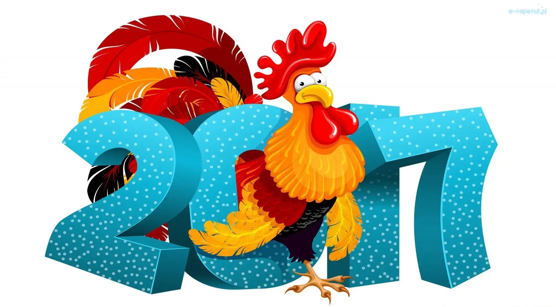2017, Grafika 2D, Kogut, Nowy Rok