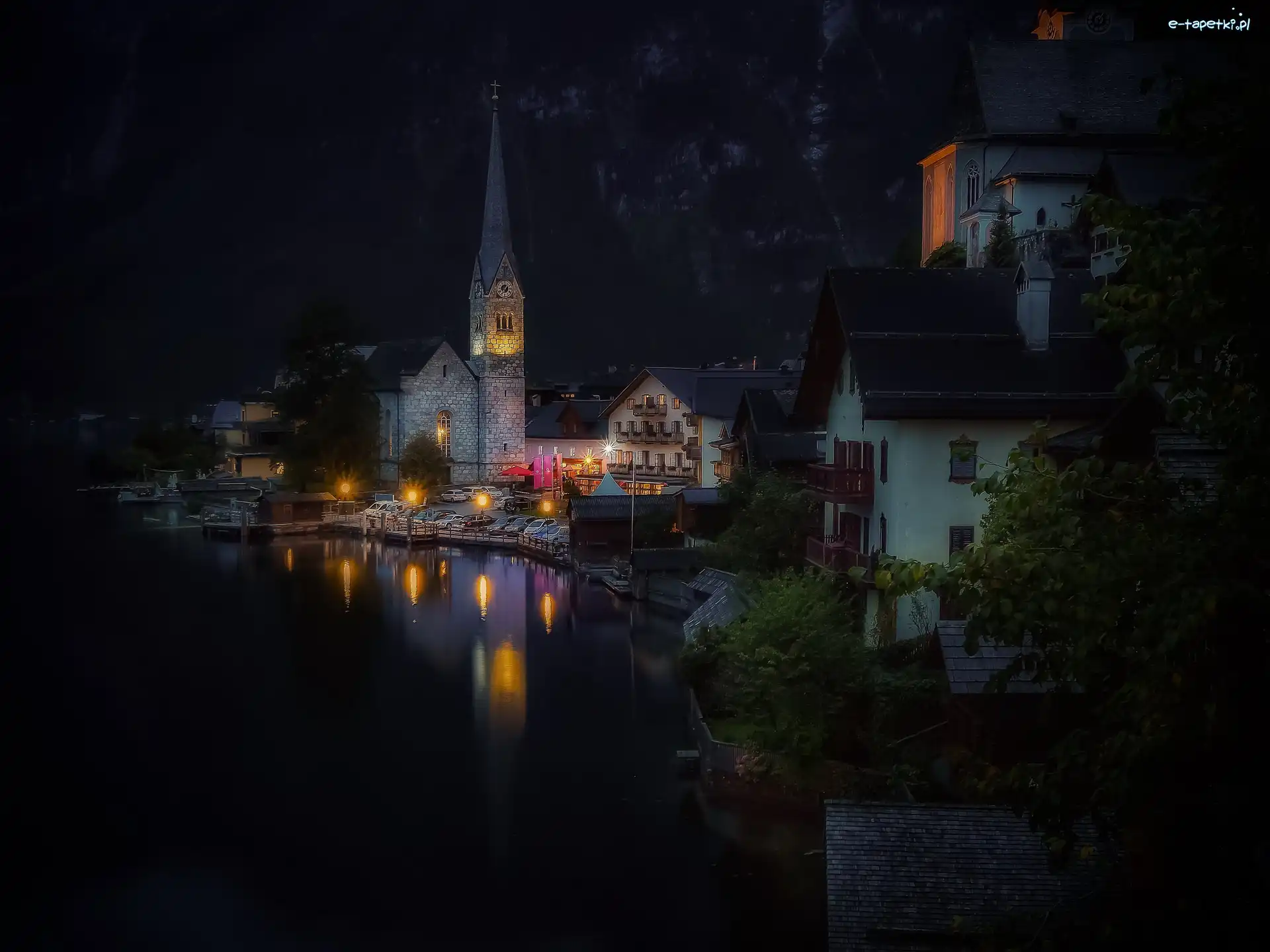 Hallstatt, Noc, Miasto, Austria